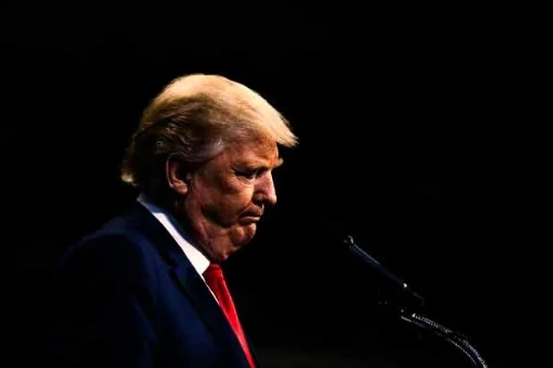 sad trump with a bulbs chin