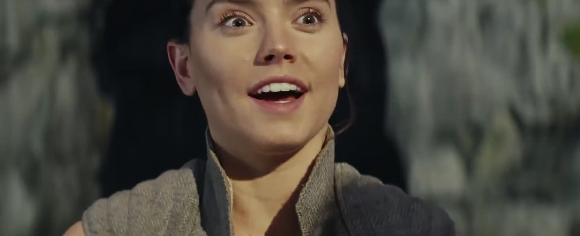 Daisy Ridley as Rey , a highly Force-sensitive scavenger from the desert planet Jakku , who joined the Resistance and goes to find Luke Skywalker blooper