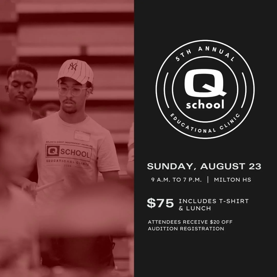 🚨We are ONE WEEK from Q-School: Register now to reserve your spot!🚨

FRONT ENSEMBLE only has 5 more keyboard and 1 more timpani spot available (synth, rack, bass guitar, along with all battery instruments are wide open). 

Link in bio - DM with any