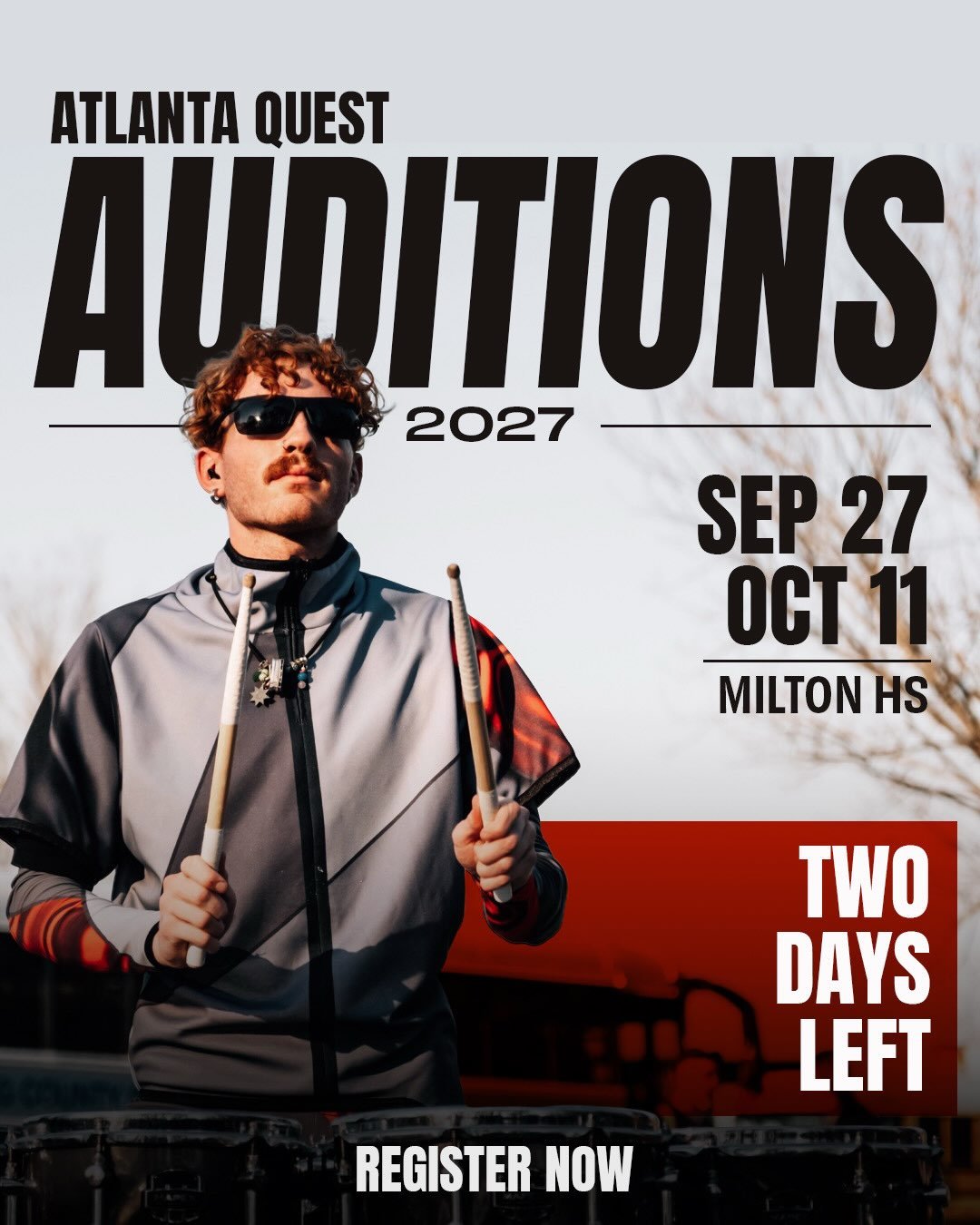 ‼️Auditions are TWO DAYS AWAY ‼️ Check out the second slide for more day-of things to know! 

Register for auditions at our link in bio and DM with any questions - AQ!!

#AtlantaQuest #AQlife #AQ27 #Q2 #WGI2027