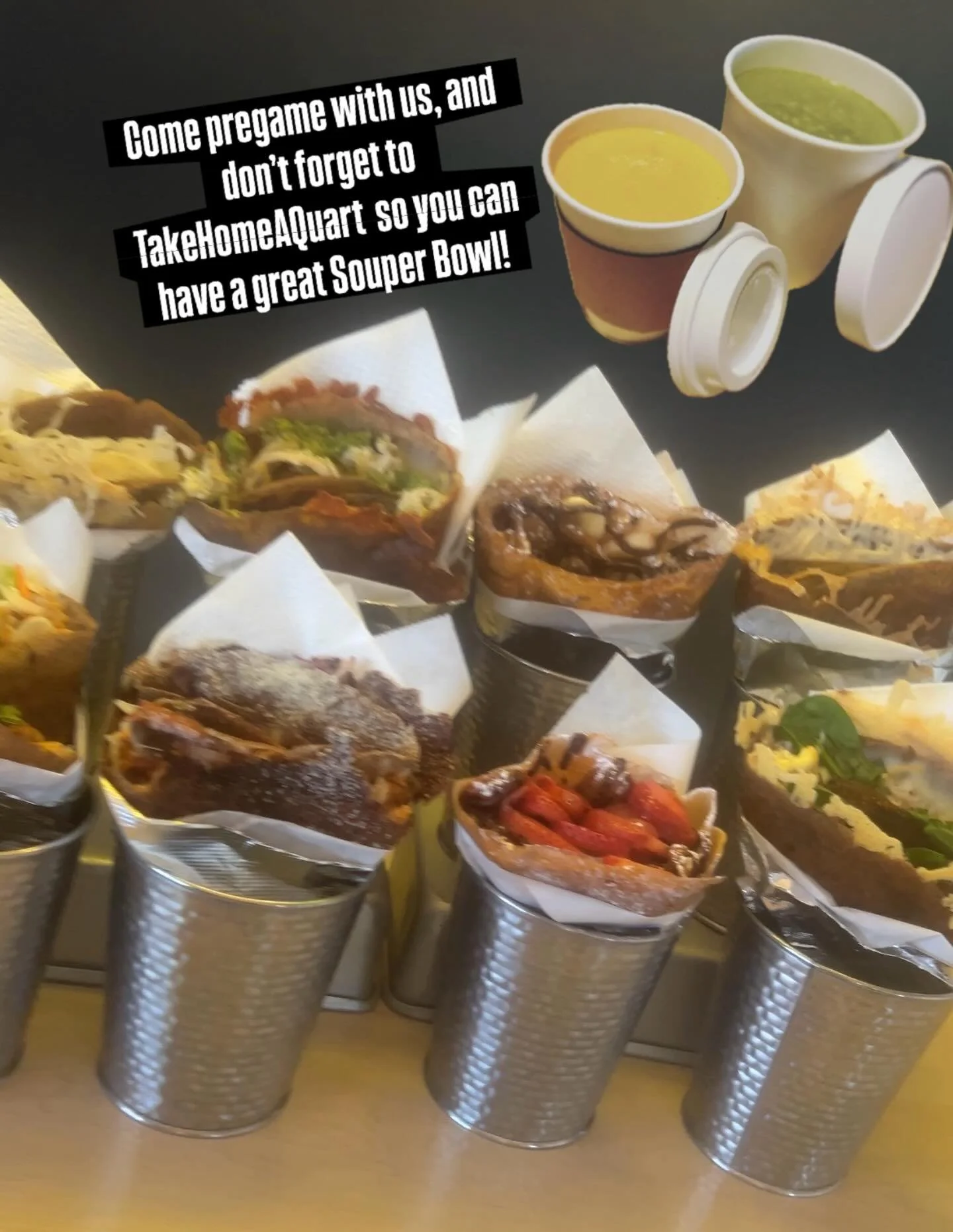 Everyone wins! 😉😍💛
#crepespaulette #crepespaulettefayetteville #soup #superbowl