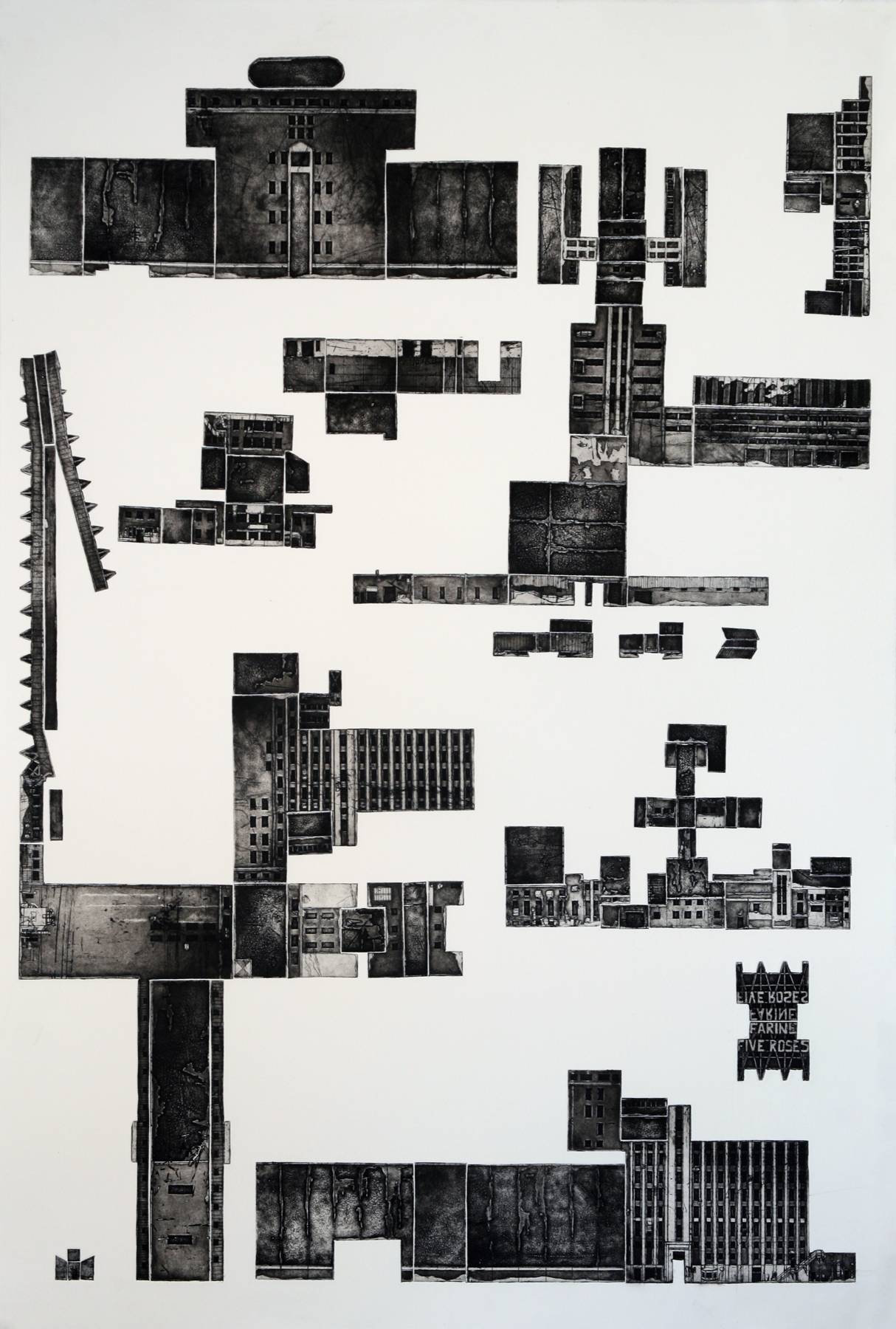 Ogilvie Flour Mills Ltd. , etching on paper, 30" x 44", 2008.
