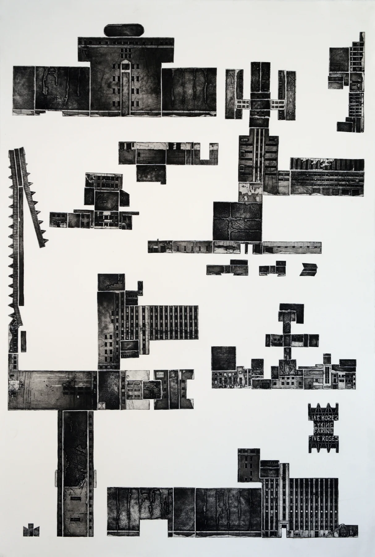 Ogilvie Flour Mills Ltd. , etching on paper, 30" x 44", 2008.