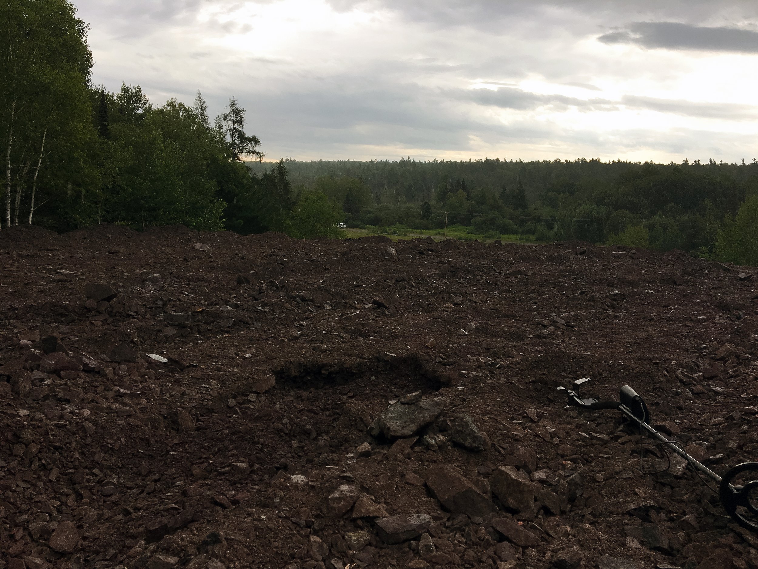 Excavating “float copper” fragments from tailing piles at Cliff Mine (Keweenaw Peninsula, Michigan) in 2019. North America’s oldest known copper extraction site, this region has been mined for 9500 years.