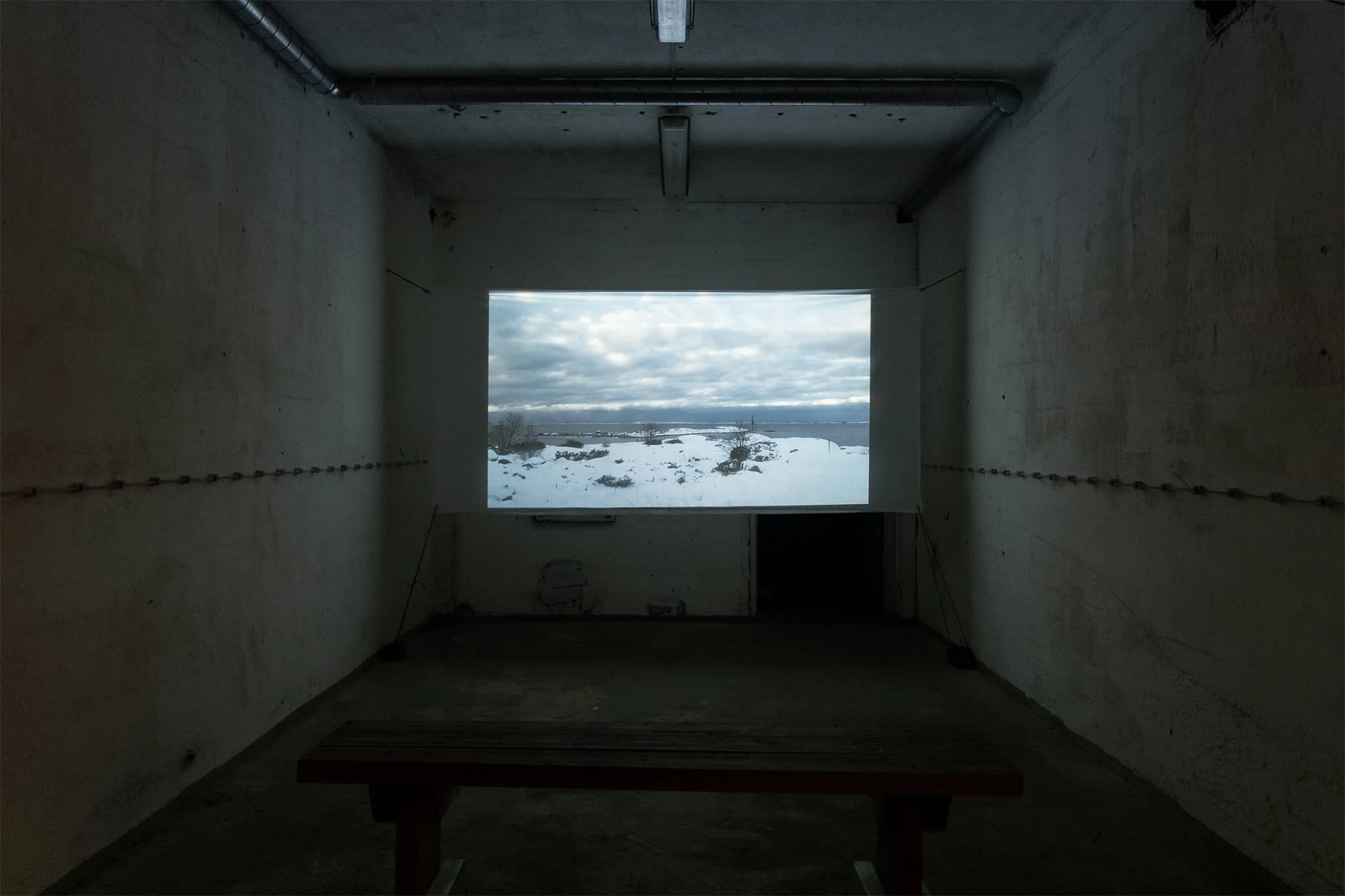  Installation View:  ÖRES,  Örö Island, Archipelago National Park ,  Finland, 2023  Location: Storage bunker at Örö Island's southern tip 