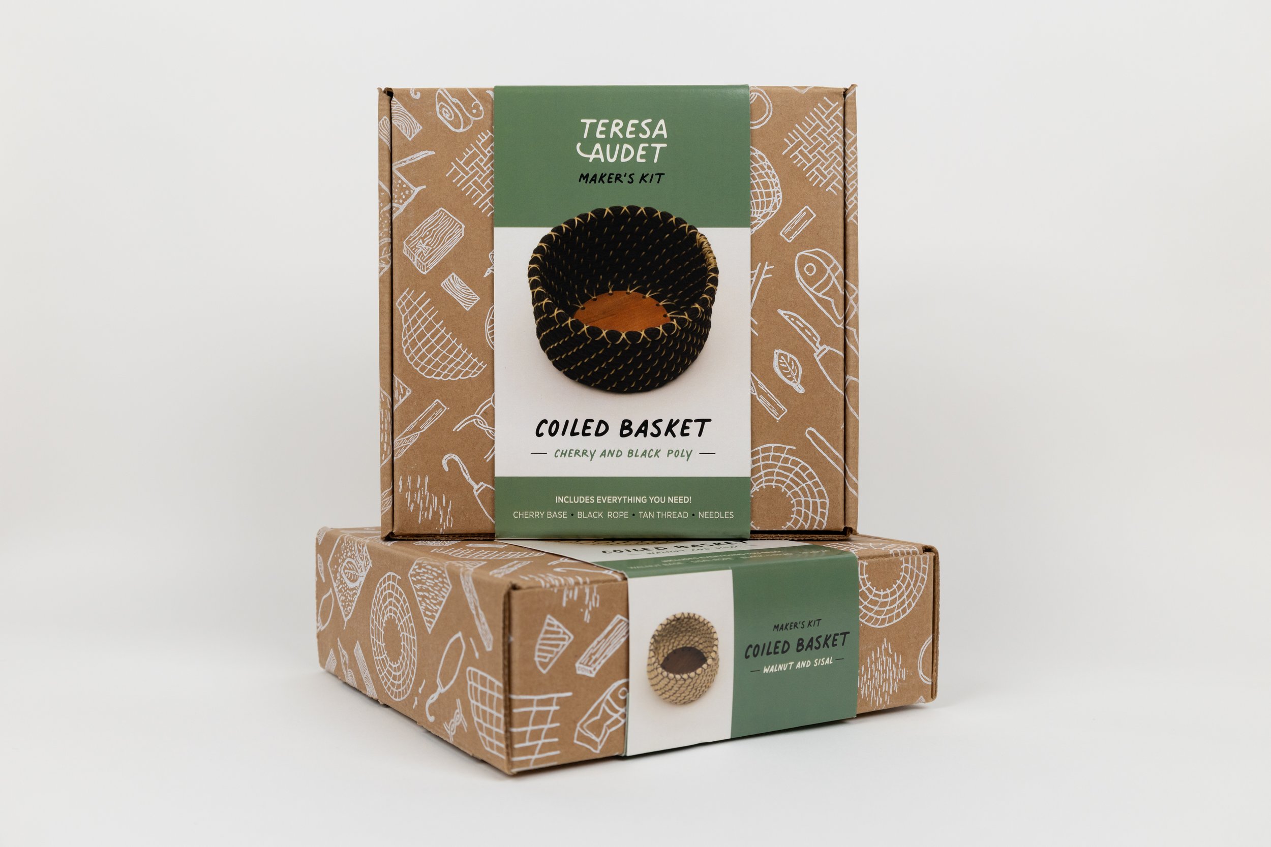 Wholesale Coiled Basket Making Kits (Cherry and Black)