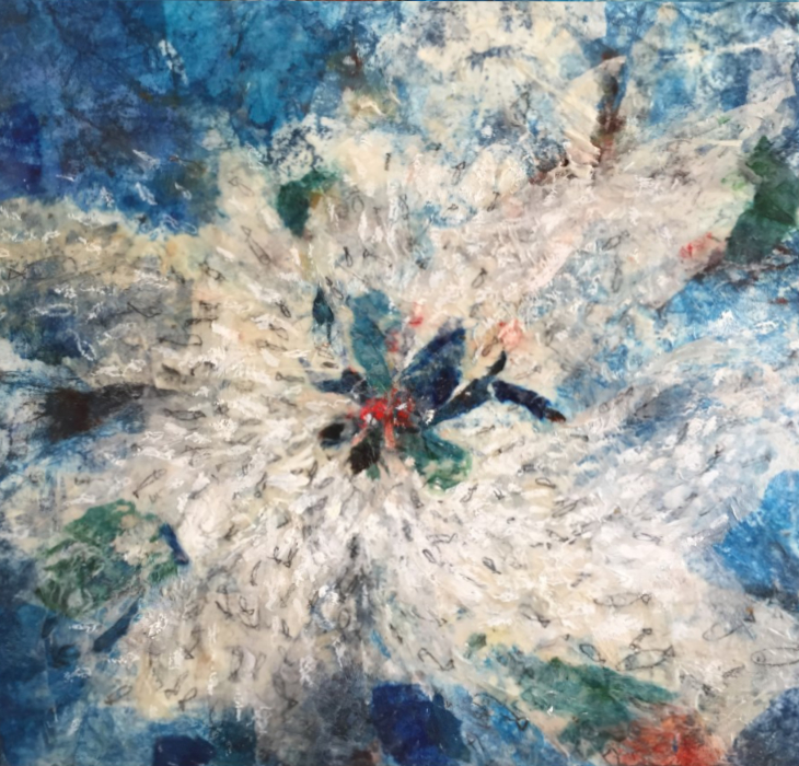 Habakkuk 7 / 18"x18" / Encaustic & Water Color on Korean Paper