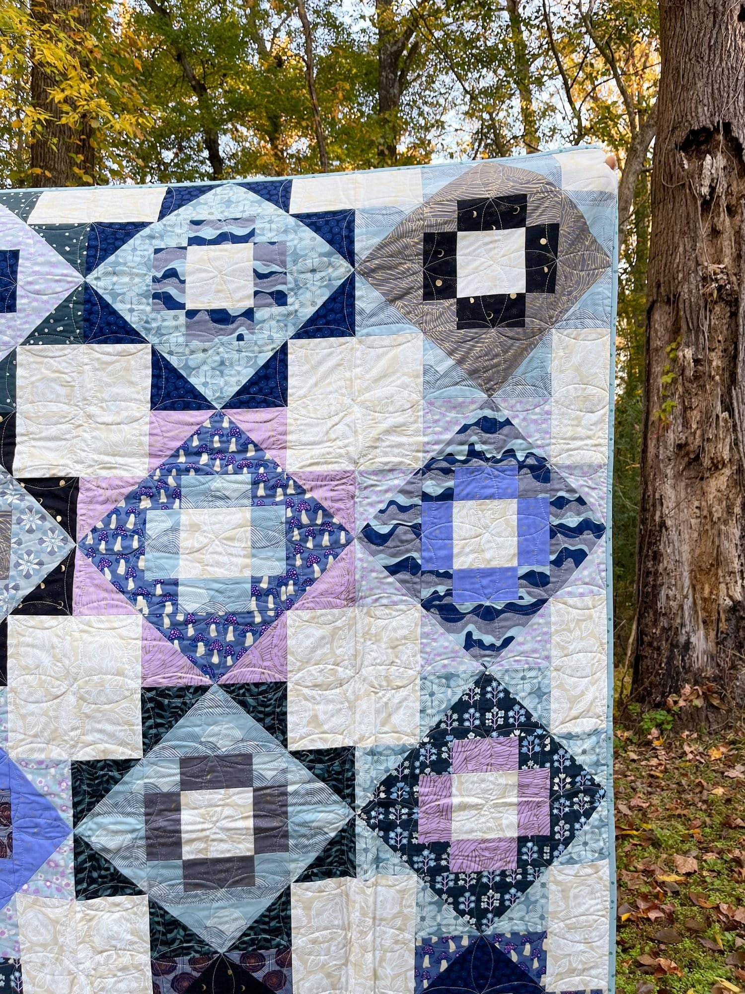 9 - Evening Garden Meadowland Quilt - La Bizarra Handmade Custom Quilt - Modern Patchwork, Raleigh, North Carolina
