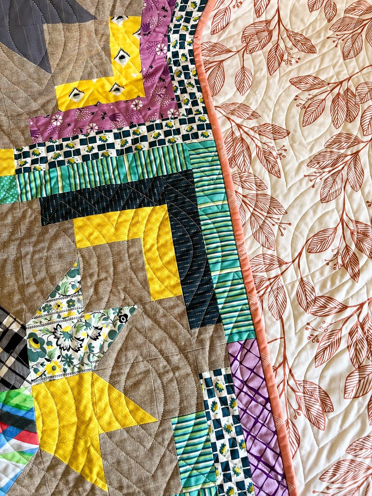 4 - Cape Cottage Quilt - La Bizarra Handmade Custom Quilt - Modern Patchwork, Raleigh, North Carolina