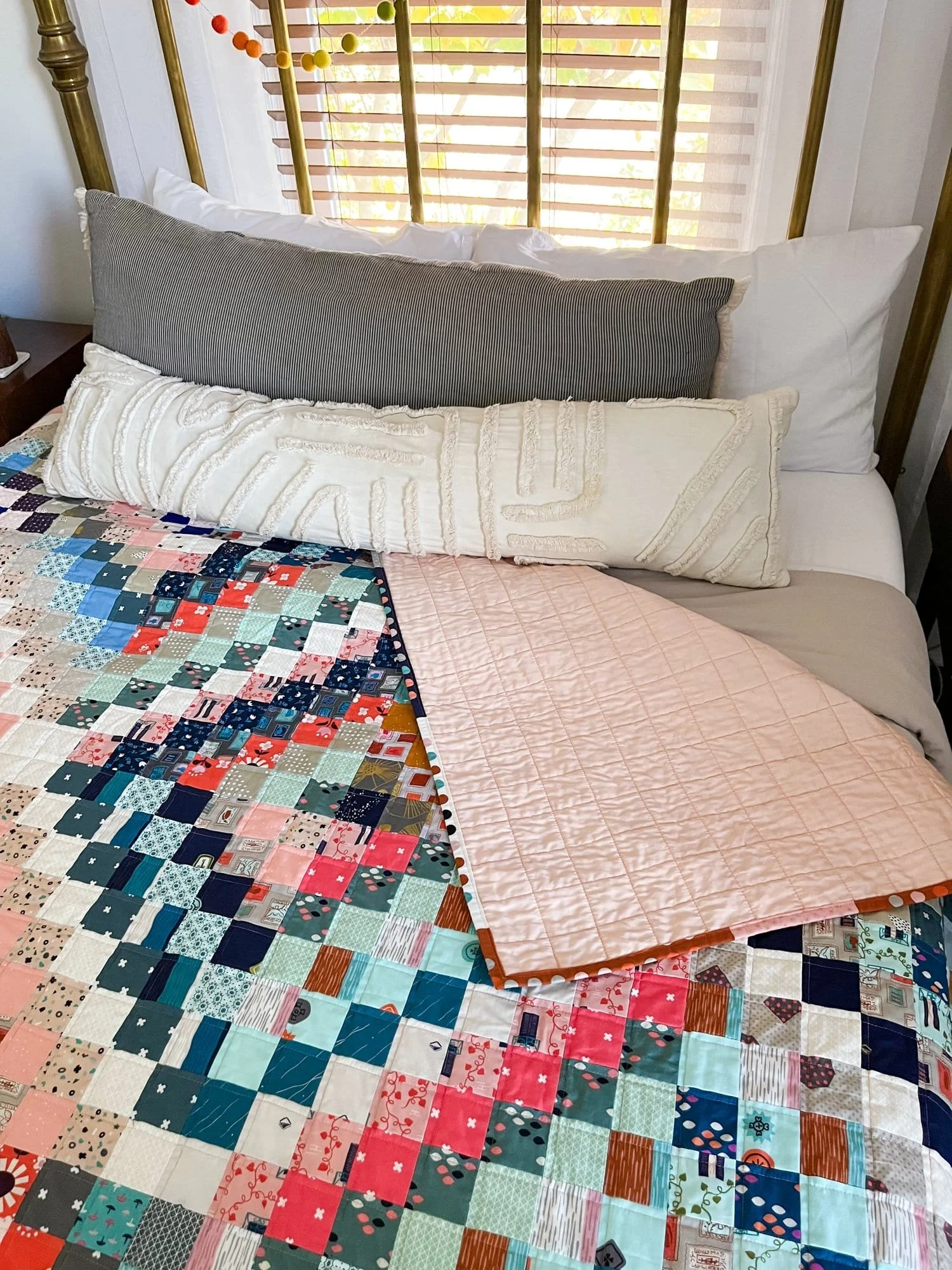 4 - Opal Scrappy Trip Quilt - La Bizarra Handmade Custom Quilt - Modern Patchwork, Raleigh, North Carolina