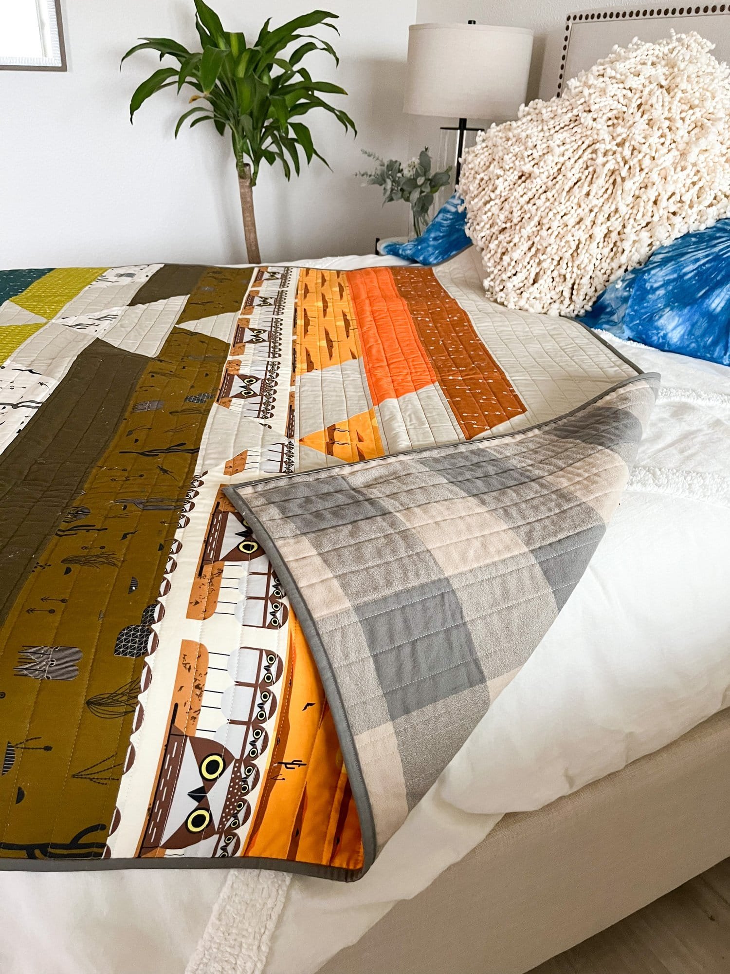 7 - Desert Abundance Charley Harper - La Bizarra Handmade Custom Quilt - Modern Patchwork, Raleigh, North Carolina