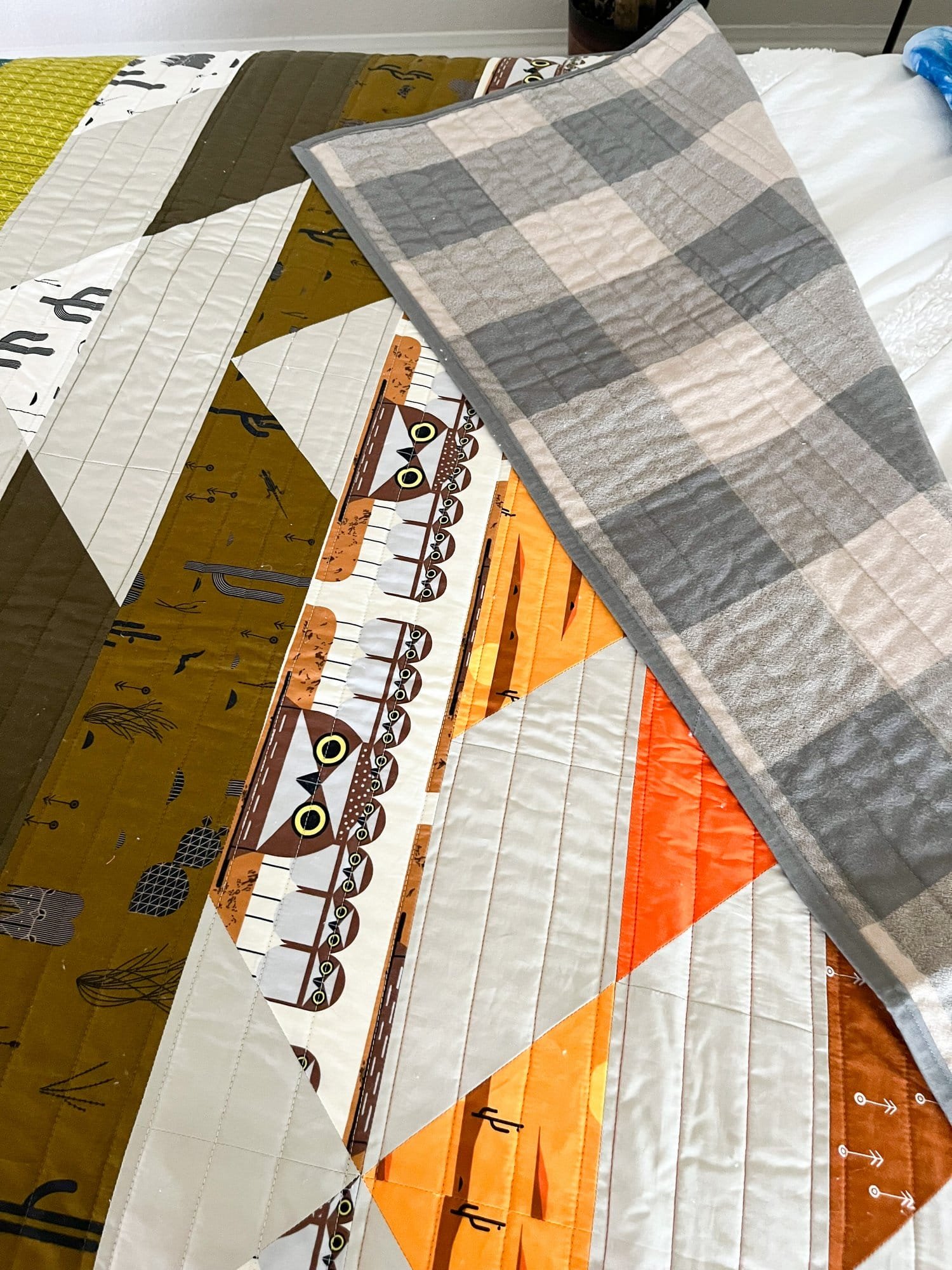 8 - Desert Abundance Charley Harper - La Bizarra Handmade Custom Quilt - Modern Patchwork, Raleigh, North Carolina