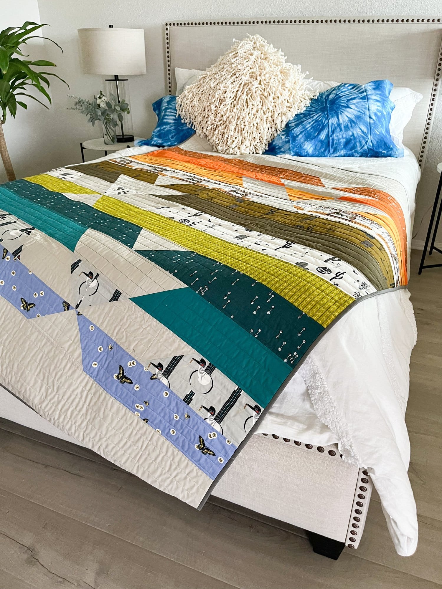 2 - Desert Abundance Charley Harper - La Bizarra Handmade Custom Quilt - Modern Patchwork, Raleigh, North Carolina