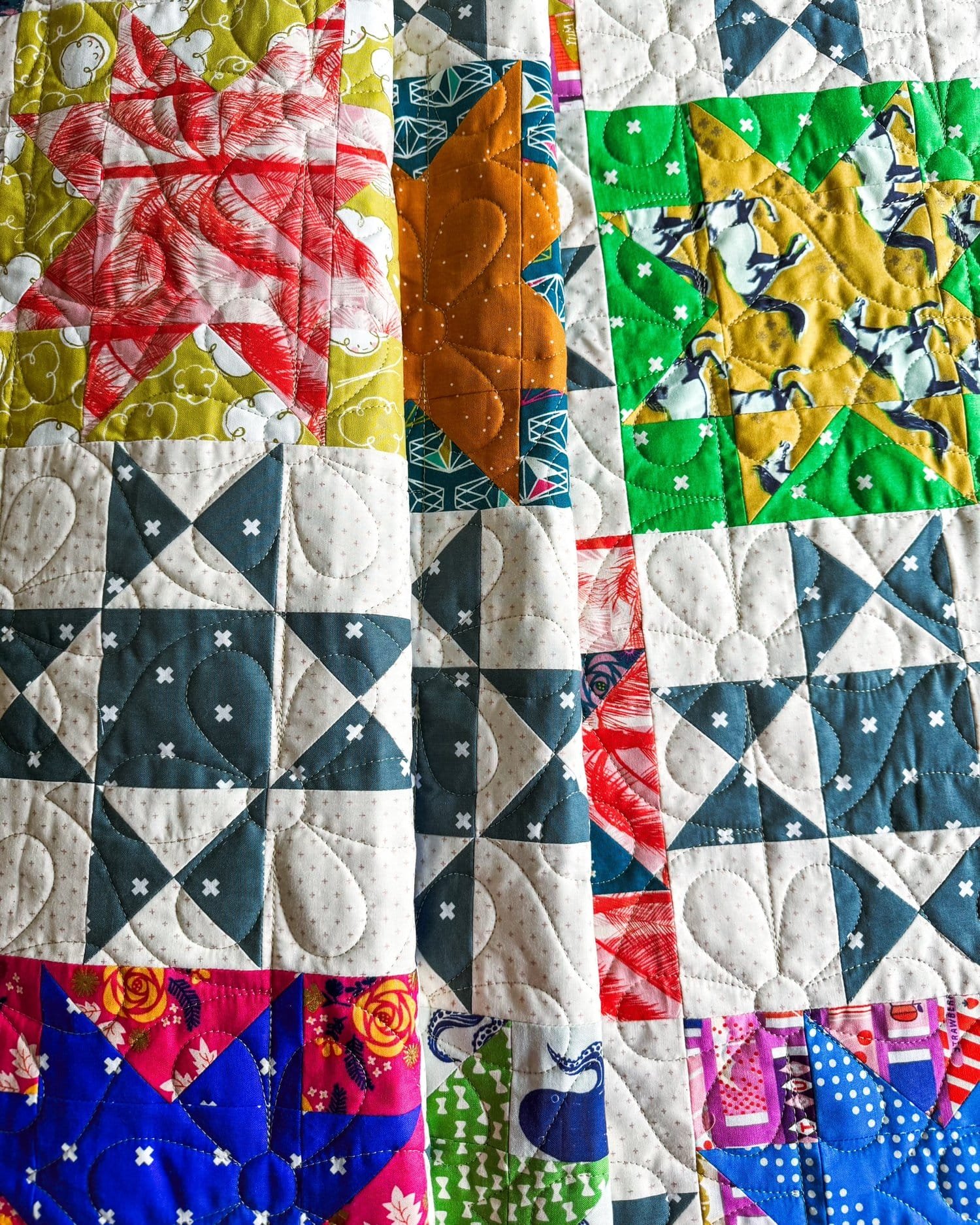 2 - Groovy Soul Quilt - La Bizarra Handmade Custom Quilt - Modern Patchwork, Raleigh, North Carolina