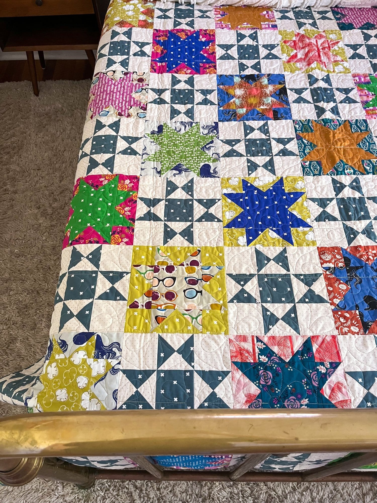 7 - Groovy Soul Quilt - La Bizarra Handmade Custom Quilt - Modern Patchwork, Raleigh, North Carolina