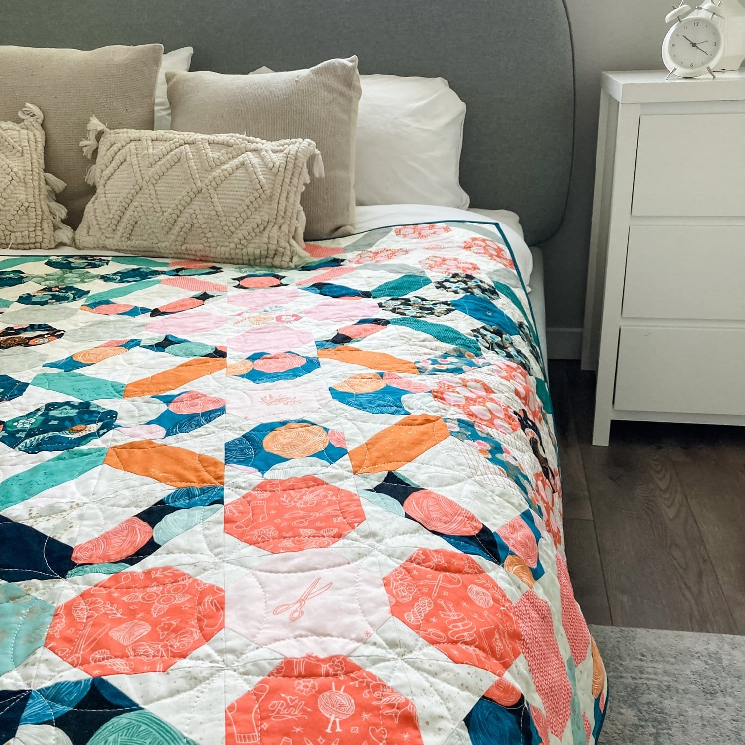 7 - Knit One Knuffel Quilt - La Bizarra Handmade Custom Quilt - Modern Patchwork, Raleigh, North Carolina