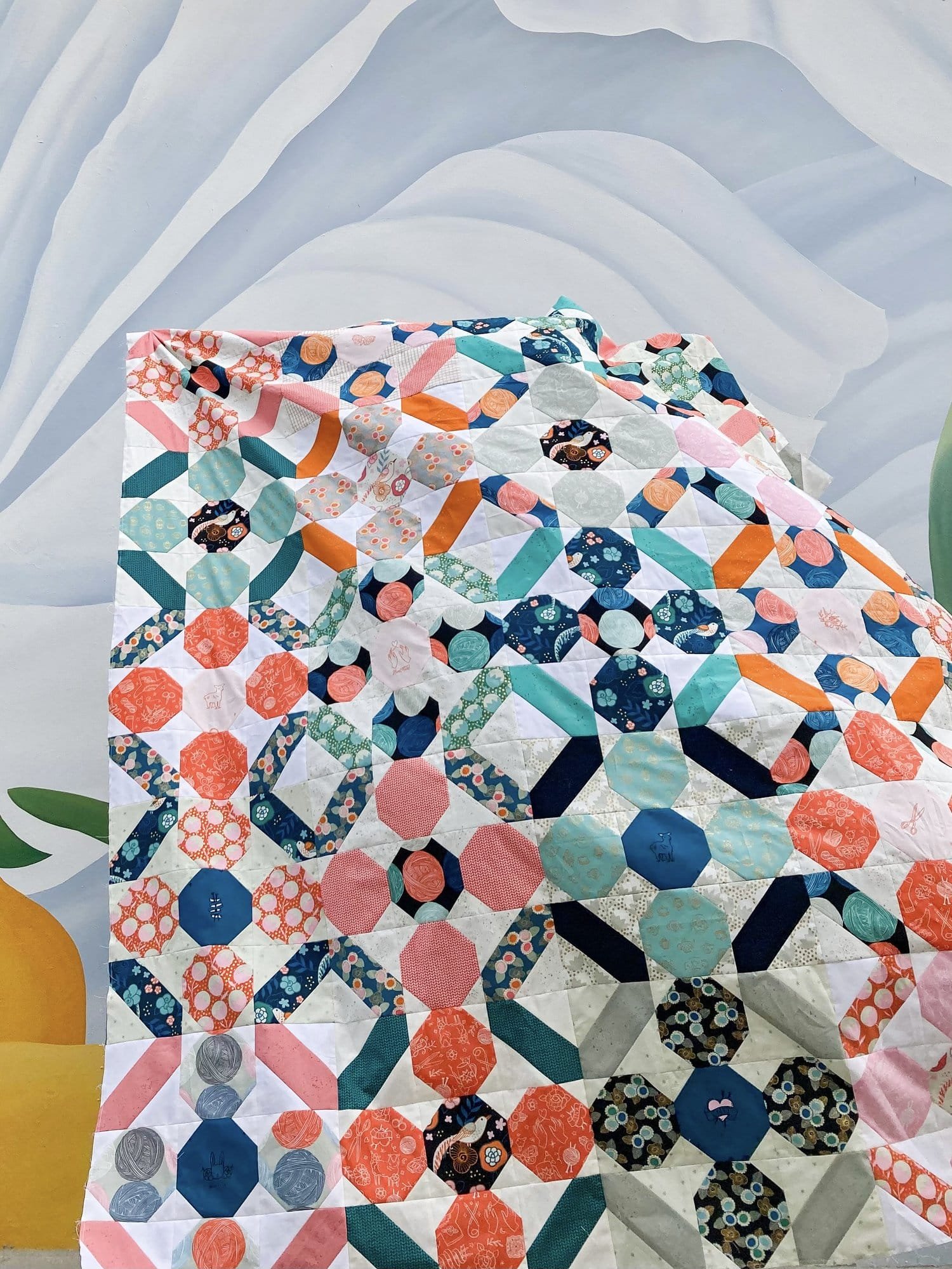 12 - Knit One Knuffel Quilt - La Bizarra Handmade Custom Quilt - Modern Patchwork, Raleigh, North Carolina