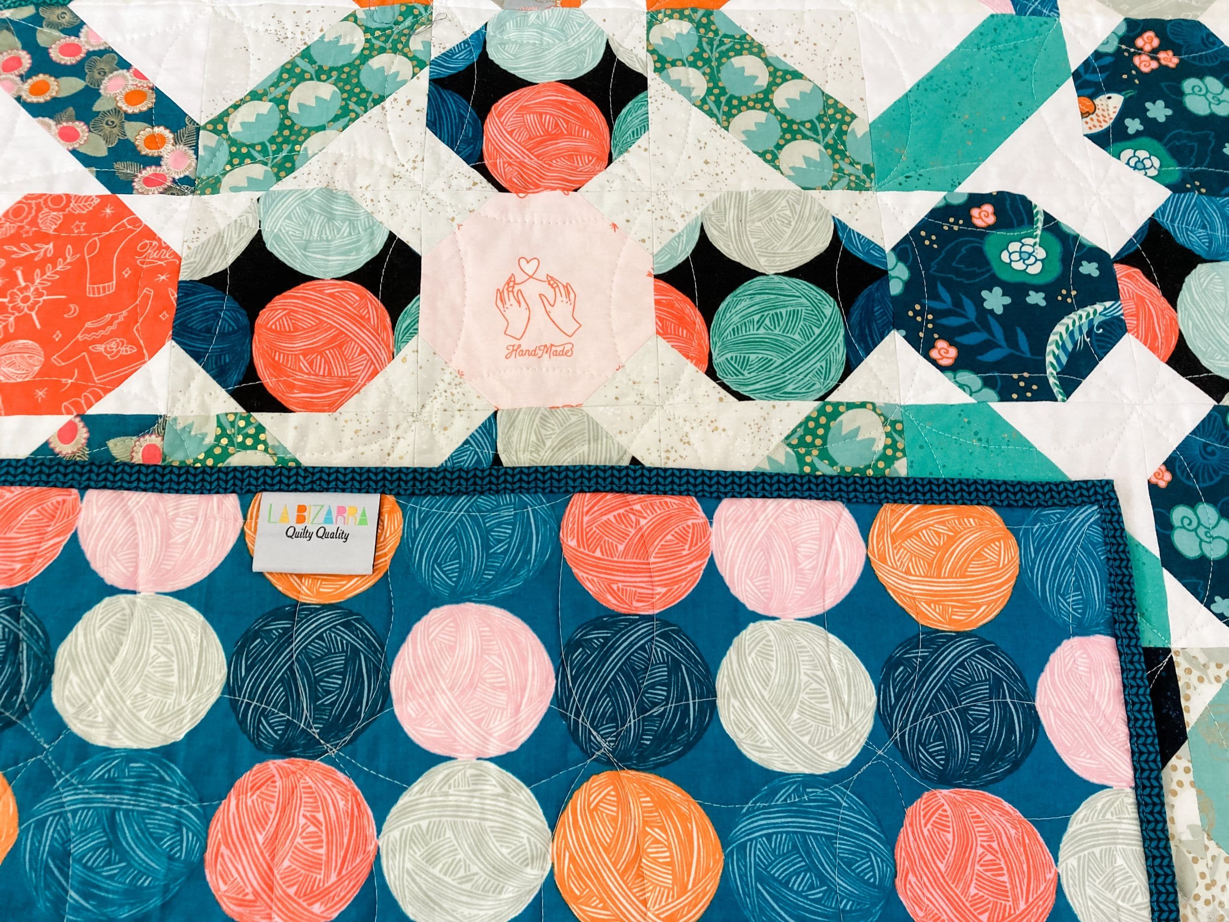 4 - Knit One Knuffel Quilt - La Bizarra Handmade Custom Quilt - Modern Patchwork, Raleigh, North Carolina