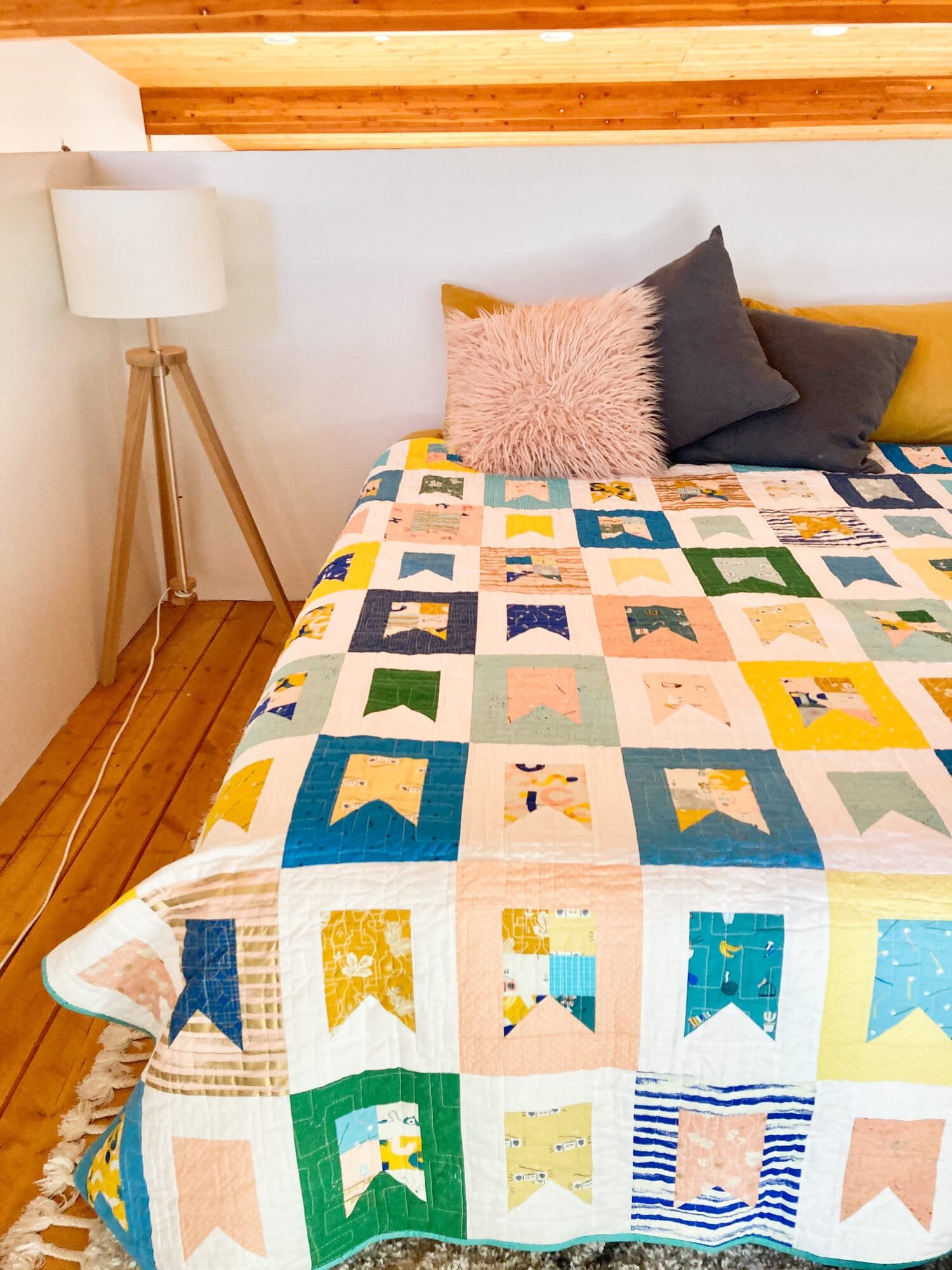 2 - Surprise Party Quilt - La Bizarra Handmade Custom Quilt - Modern Patchwork, Raleigh, North Carolina