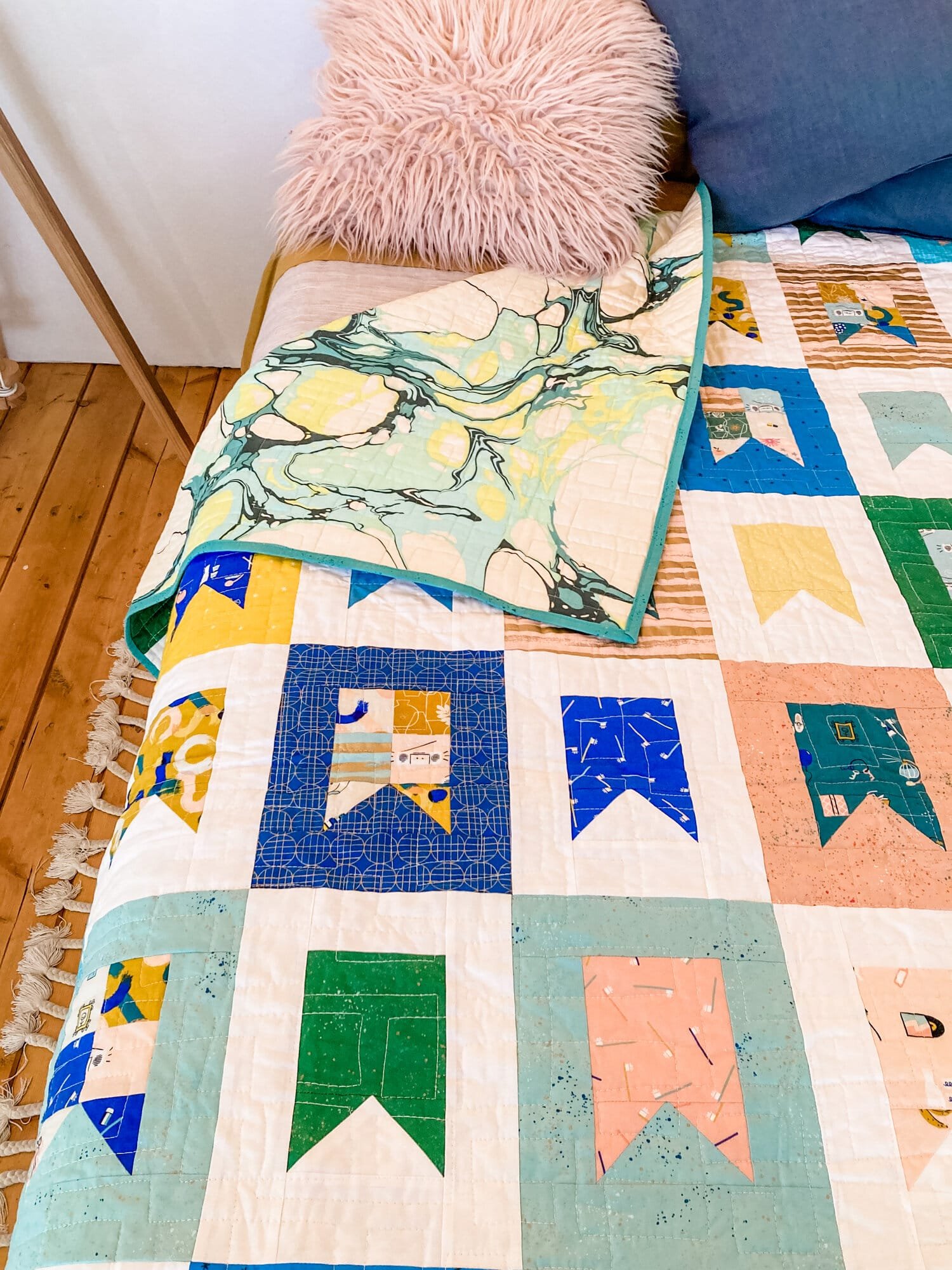 5 - Surprise Party Quilt - La Bizarra Handmade Custom Quilt - Modern Patchwork, Raleigh, North Carolina