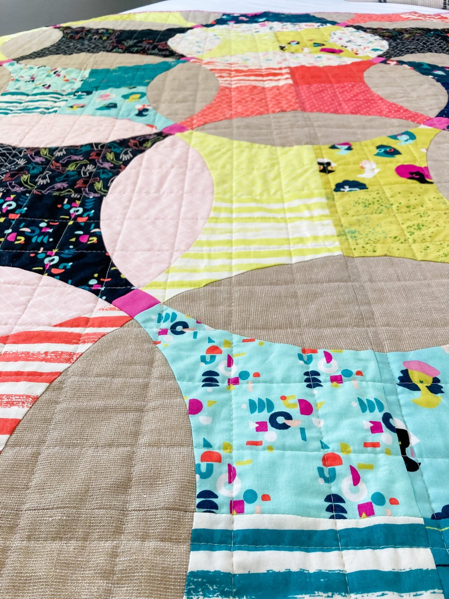 3 - Adorned Shield quilt - La Bizarra Handmade Custom Quilt - Modern Patchwork, Raleigh, North Carolina