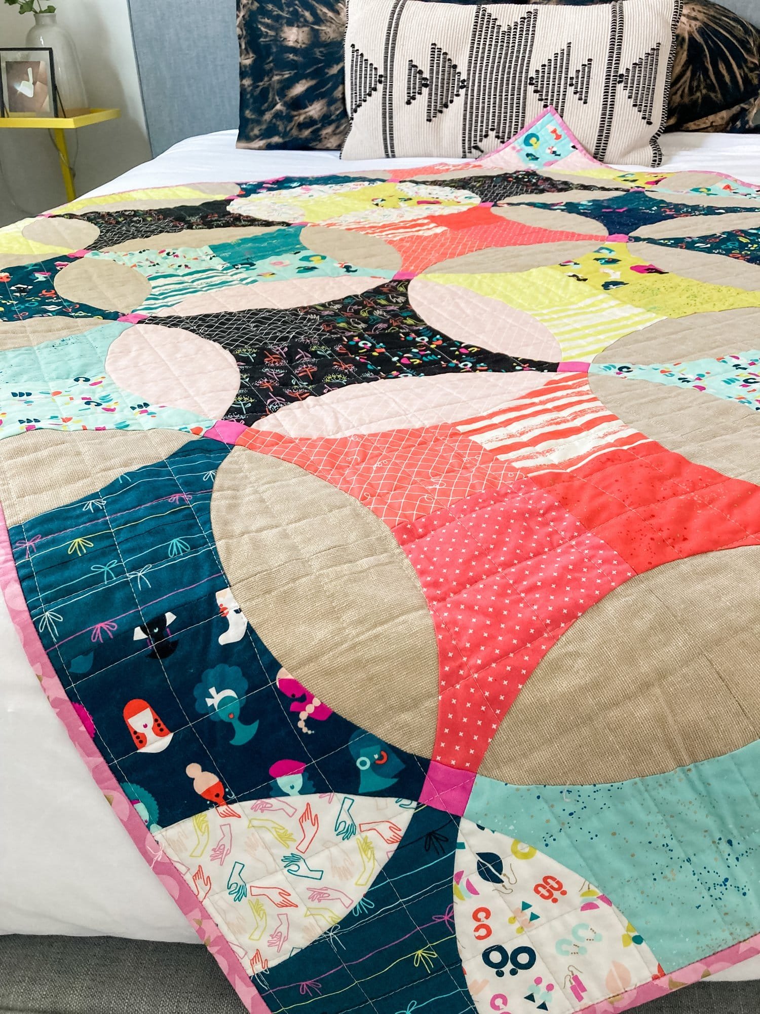 2 - Adorned Shield quilt - La Bizarra Handmade Custom Quilt - Modern Patchwork, Raleigh, North Carolina