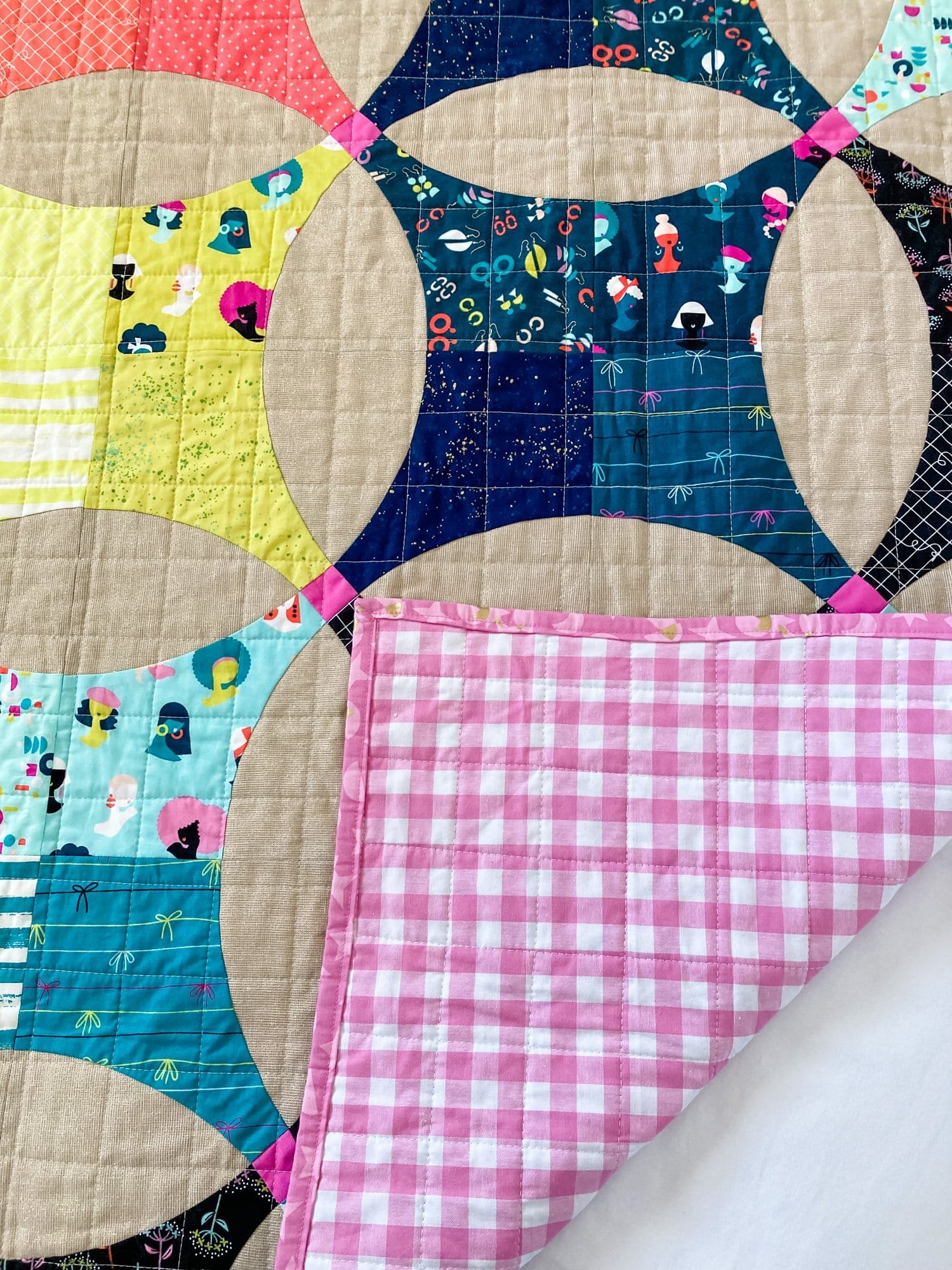 4 - Adorned Shield quilt - La Bizarra Handmade Custom Quilt - Modern Patchwork, Raleigh, North Carolina
