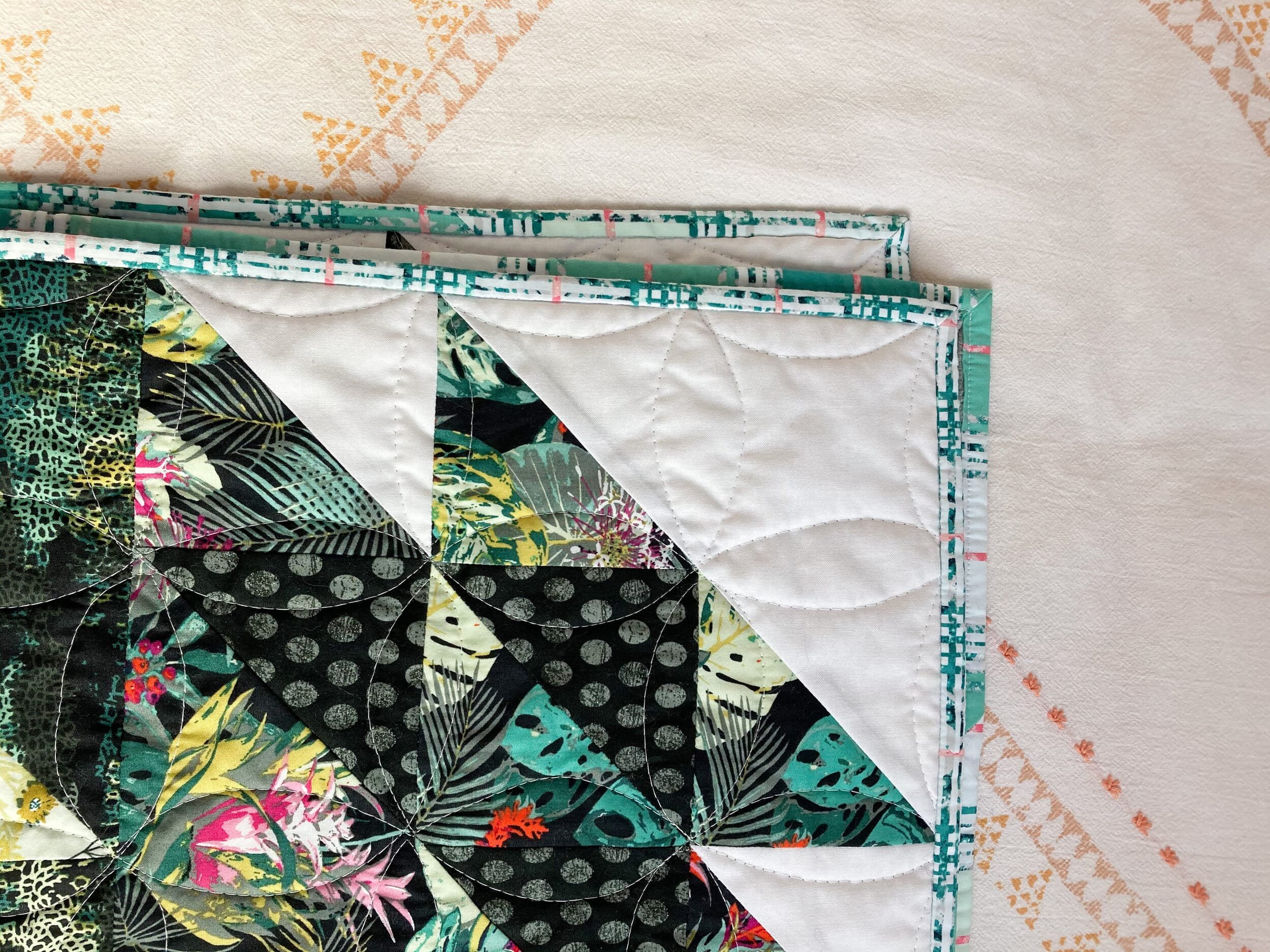 9 - Prehistoric Quilt - La Bizarra Handmade Custom Quilt - Modern Patchwork, Raleigh, North Carolina