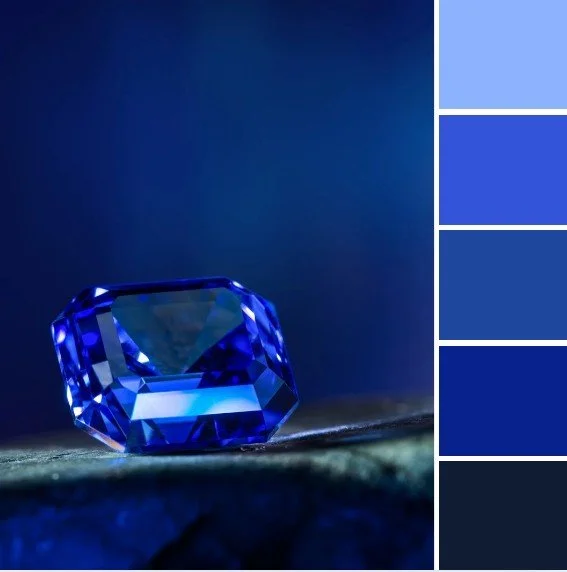 Stunning sapphire: September Quilt palette
