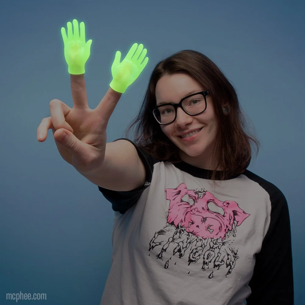 Glow-in-the-Dark Finger Hands