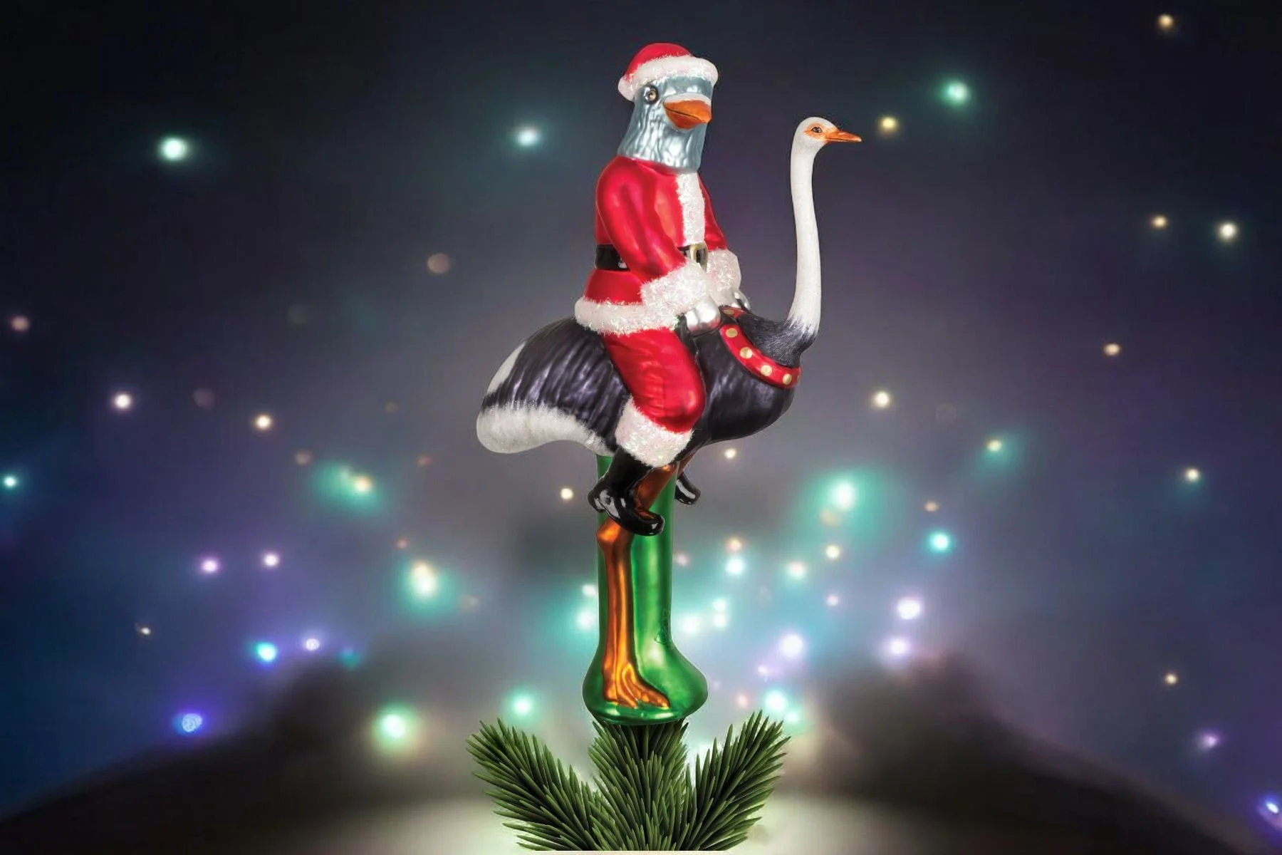 Santa Pigeon Tree Topper