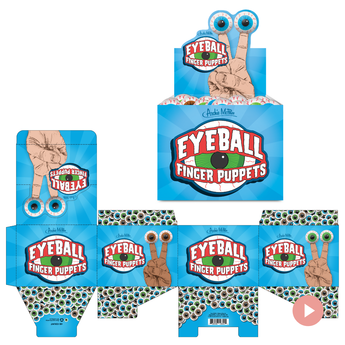 Eyeball Finger Puppets Display Box