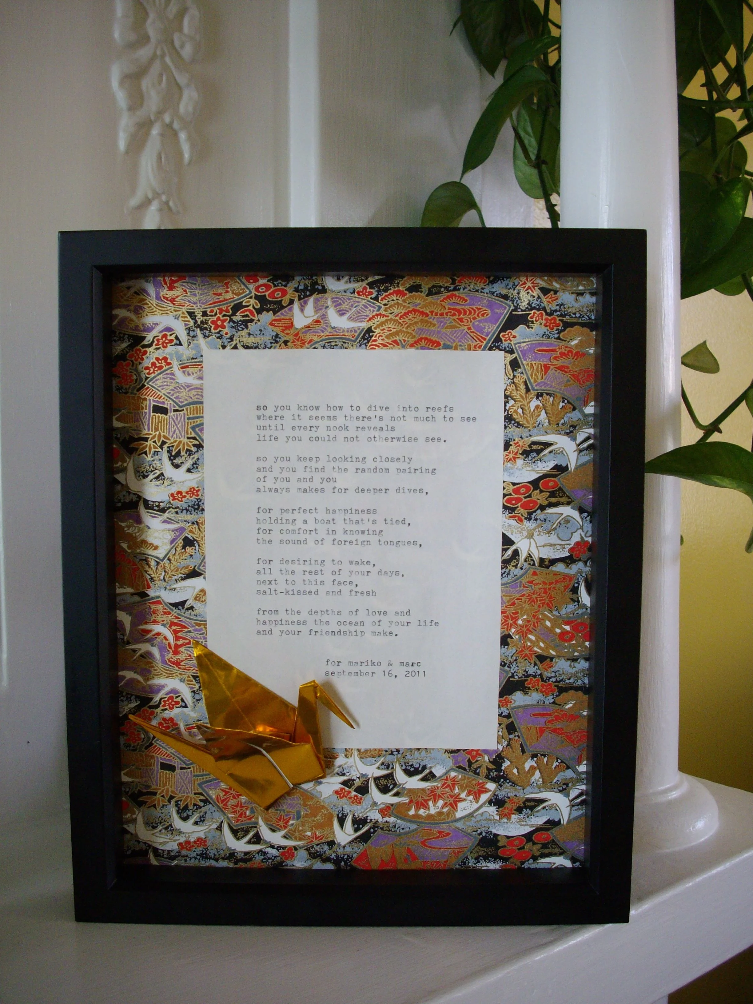 Diving - for Mariko and mark framed.jpeg