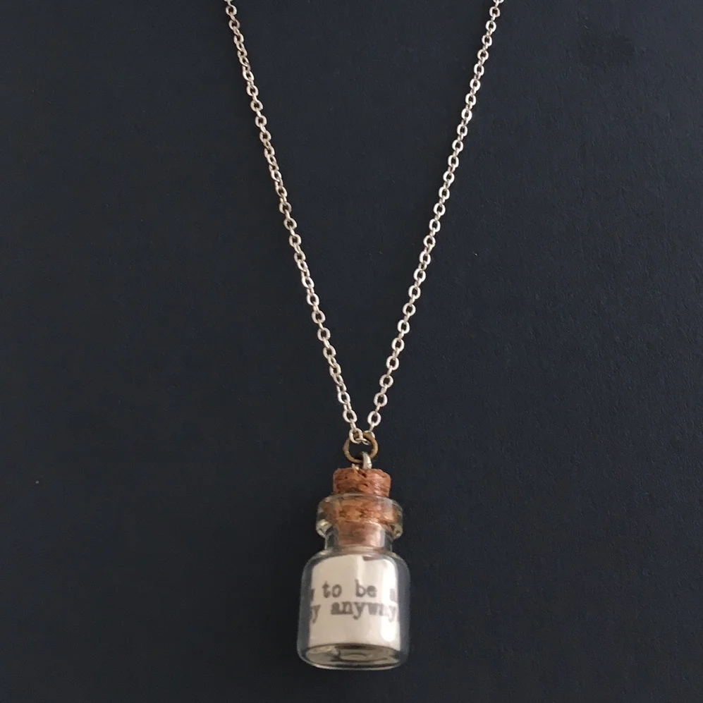 “pray anyway” necklace - poem in a bottle