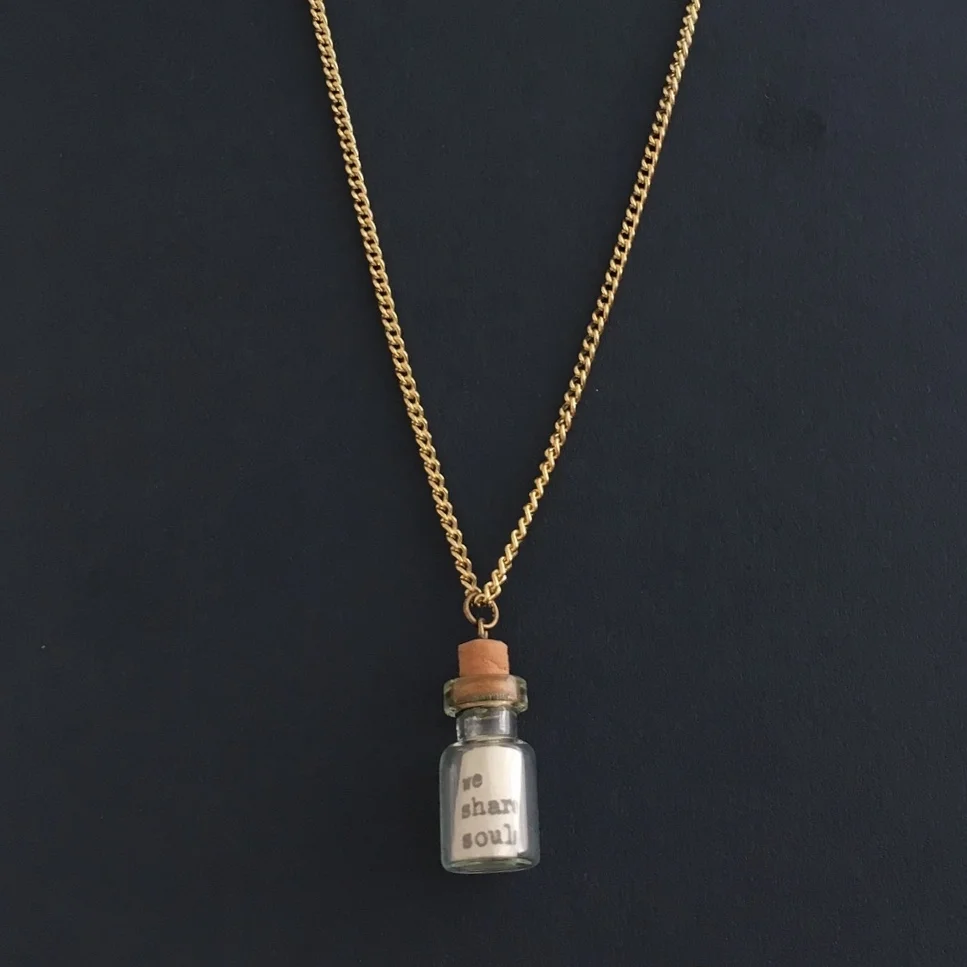 “love loves” necklace - poem in a bottle