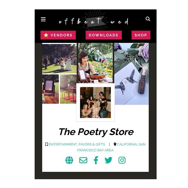 are you or someone you know gettin hitched?
👰🏻&zwj;♀️👰🏻&zwj;♀️ 💃🕺 🤵🏽🤵🏿&zwj;♀️ 🤵🤵&zwj;♀️ 💃🏽👯 🤵🏽&zwj;♂️🤵🏼&zwj;♂️ 

want to give your guests an interactive poetic experience they can literally take home with them? 💗📝✨

hire me! ☺️

