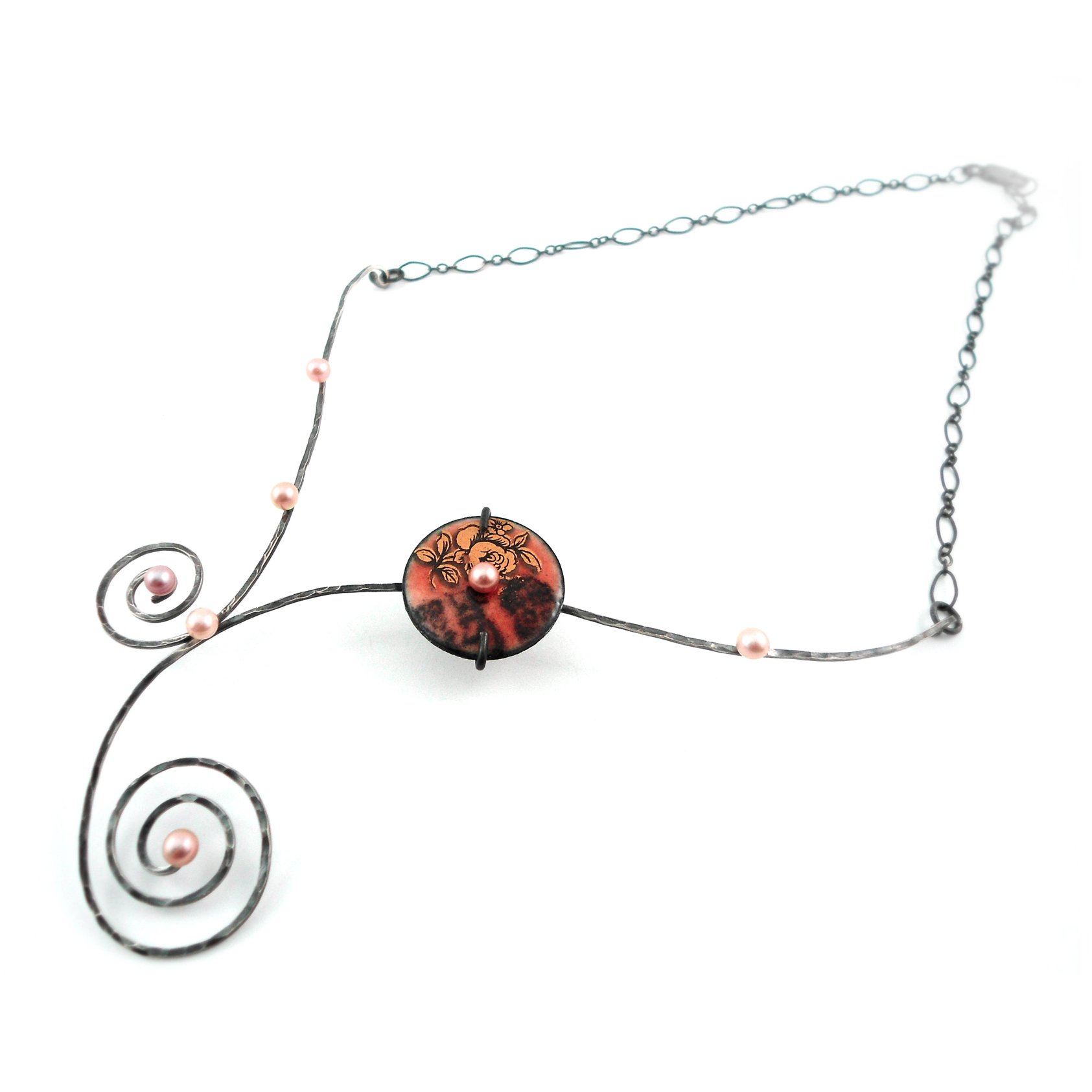 Cherry Blossom Necklace orange enamel.jpg