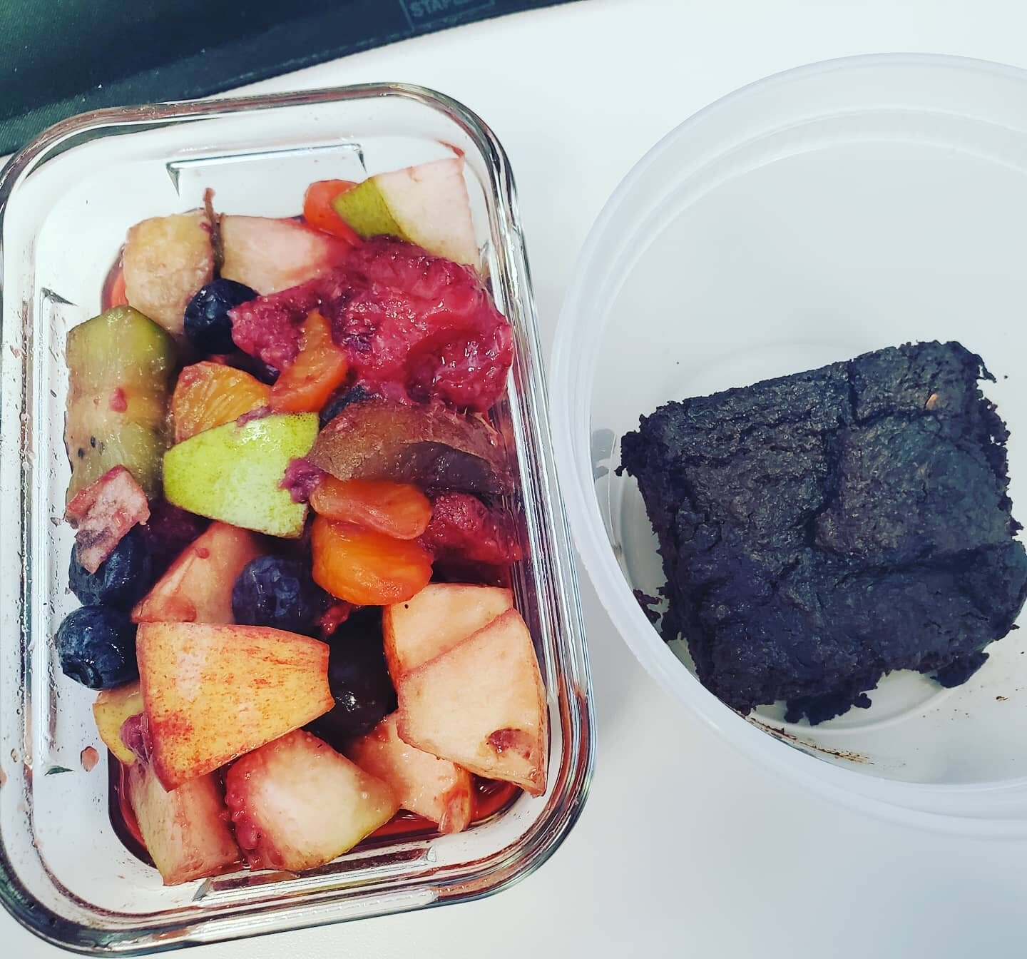 Fruit salad made by moi and a very unique brownie. This brownie is incredible AND made with zucchini!

https://pin.it/3SABFWB

.
.
.
#healthylifestyle #bariatriccommunity 
#postsurgery #healthierme #healthierchoices #healthierlife #bariatricsurgery #