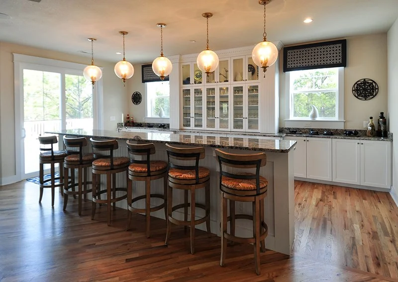 Upstairs bar with stools