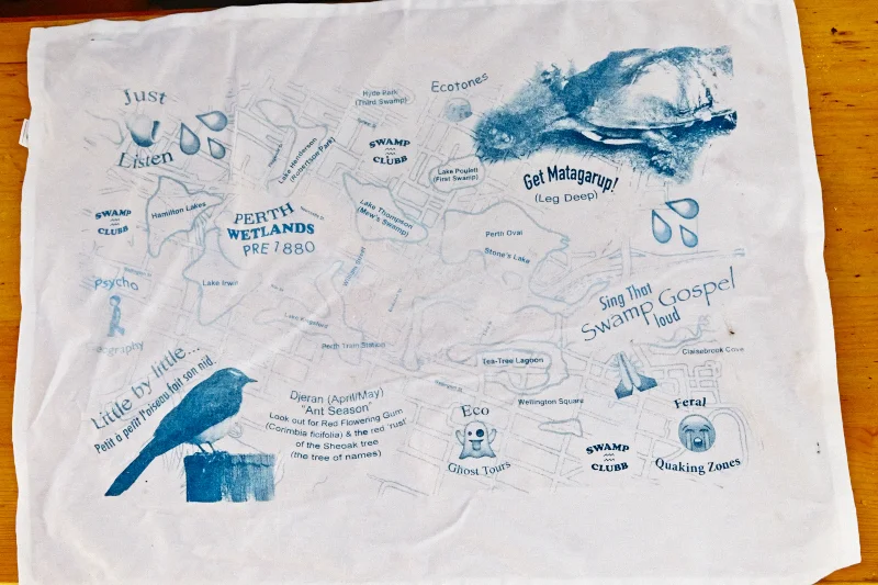 And finally, the famous tea towels, live screen printed by the amazing Danni McGrath. 