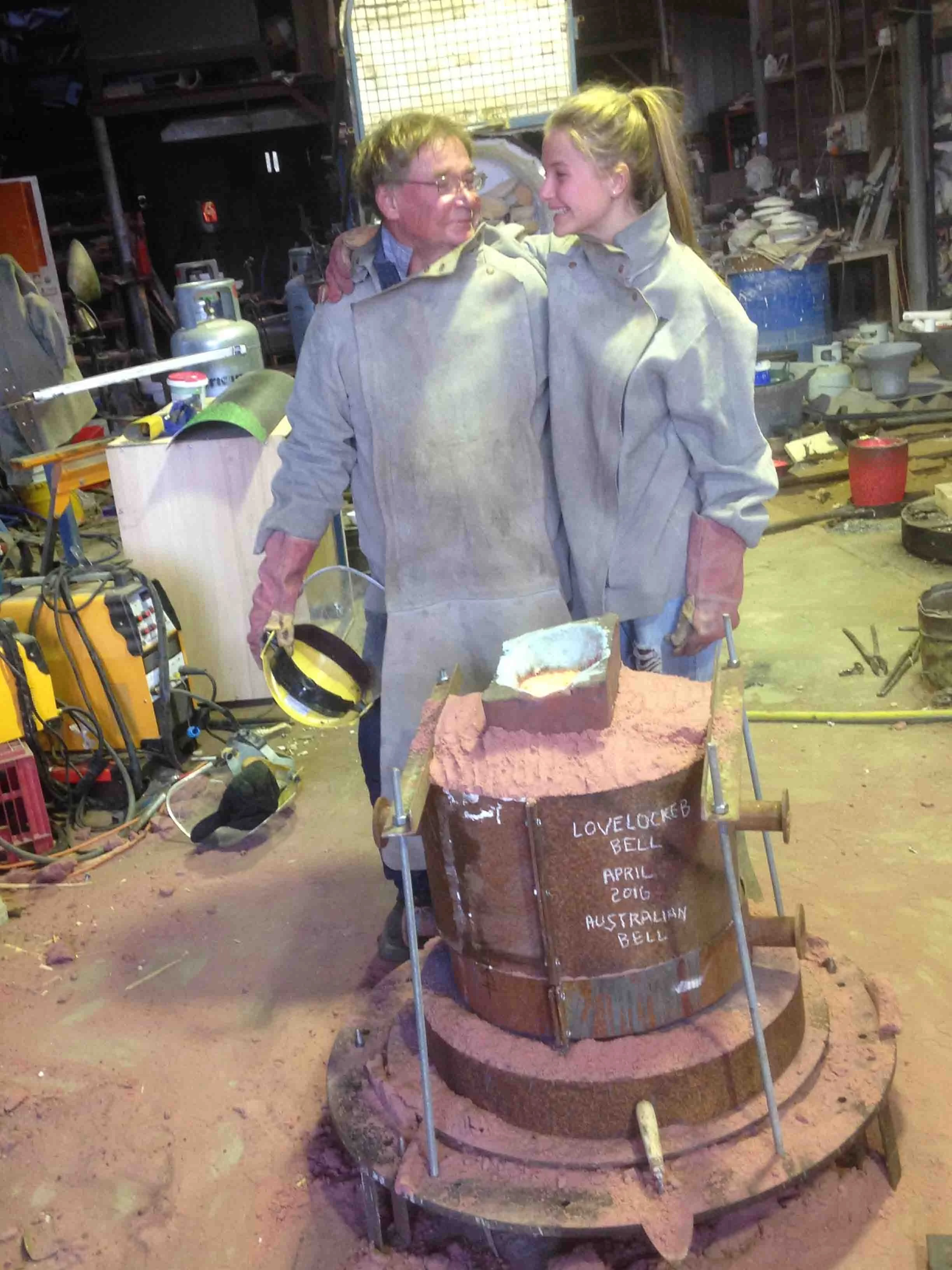 Anton and matilda casting the Lovelocked bell 2015