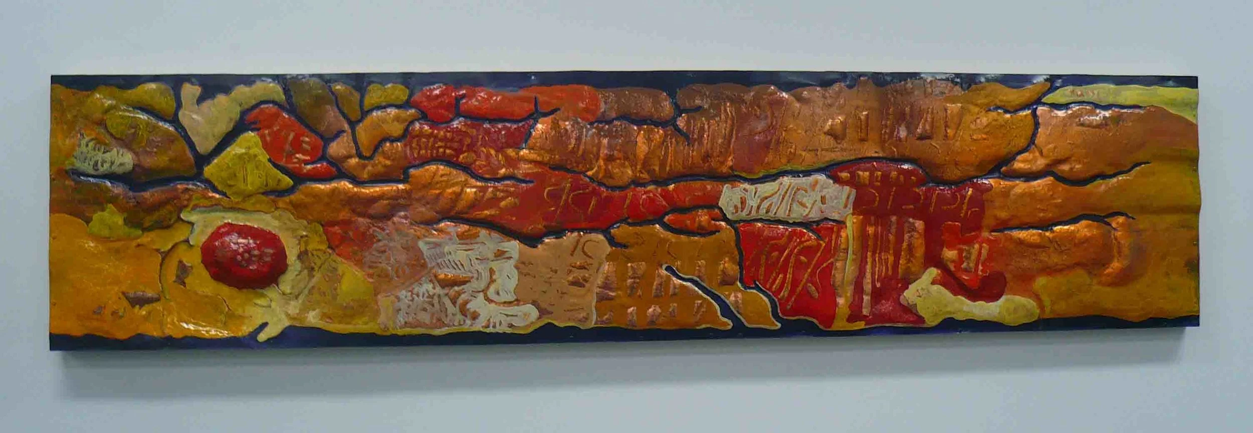 'Leichhardt's Map Alice Springs' 2010 2m by 0.6m, copper & oil paint
