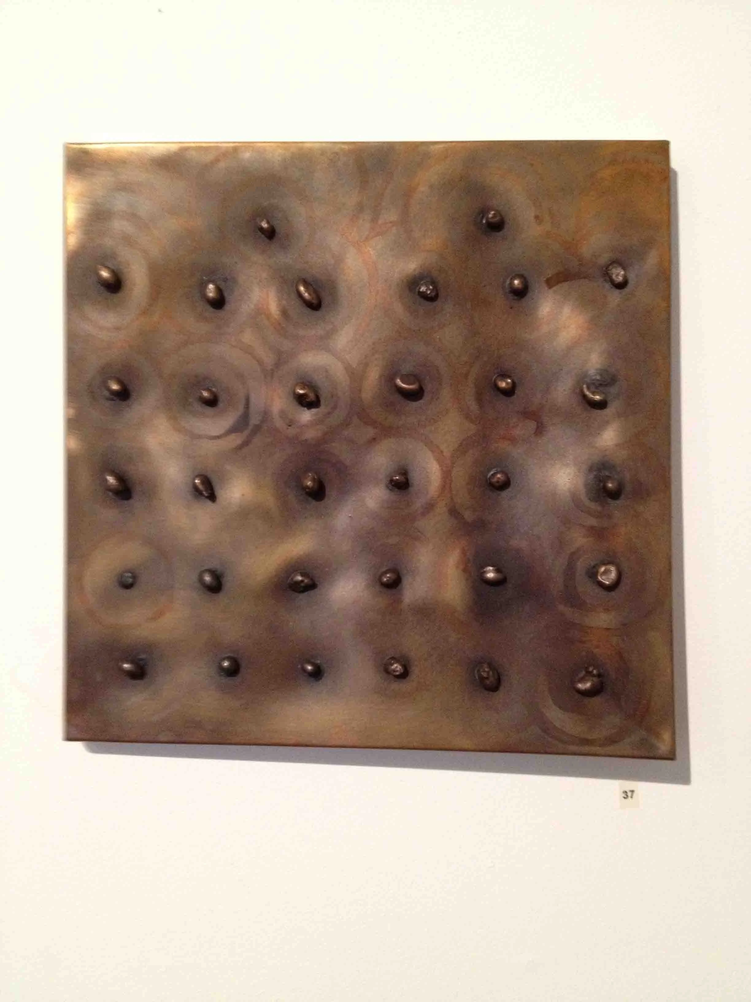 'River stones' 2013 0.2m by 0.2m copper, bronze & patina