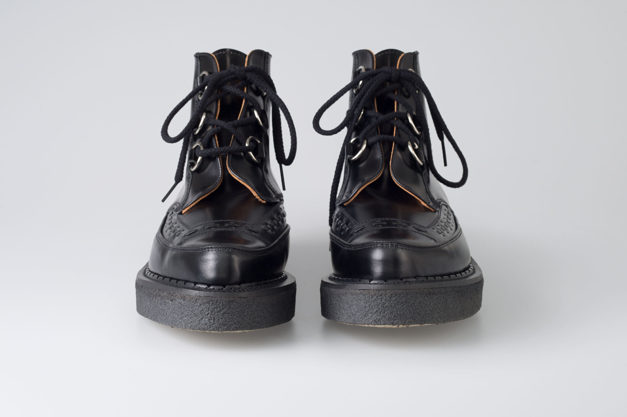 Black D ring Pointed Creeper Boot 