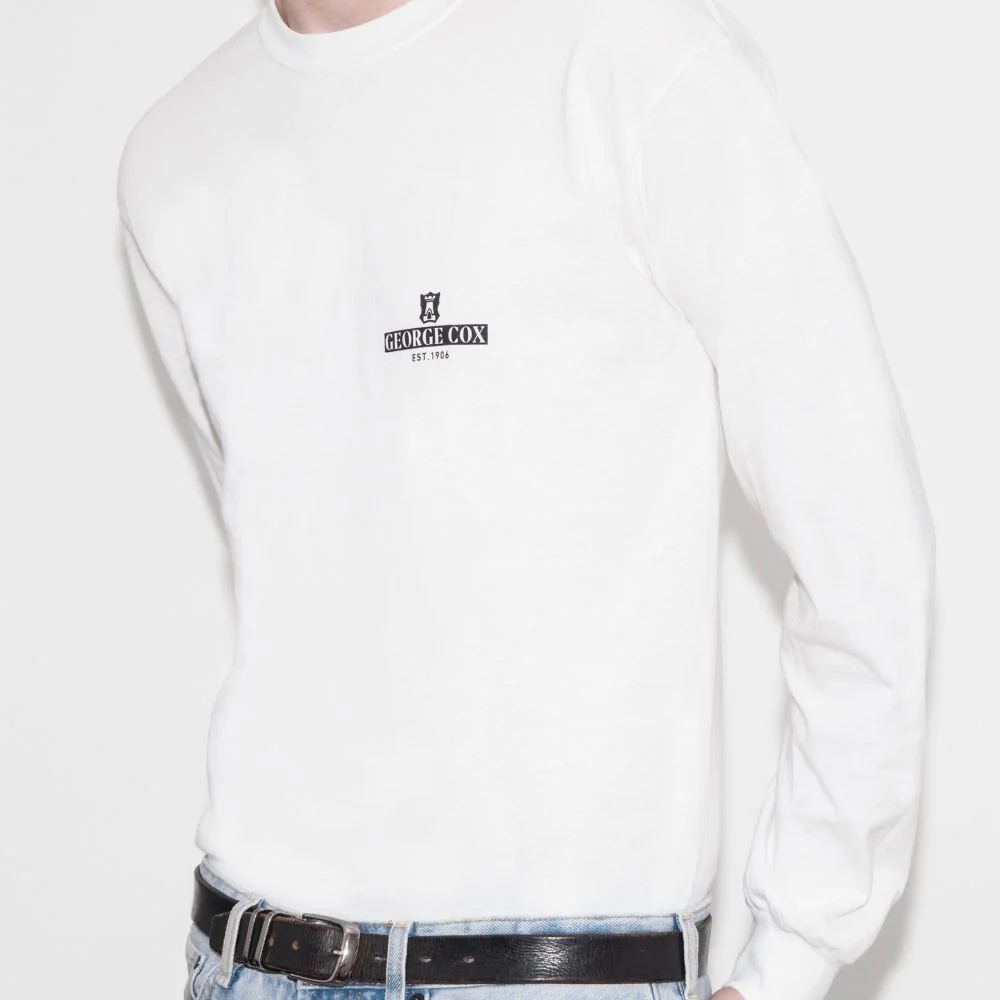 Logo Tee Long Sleeve White — George Cox
