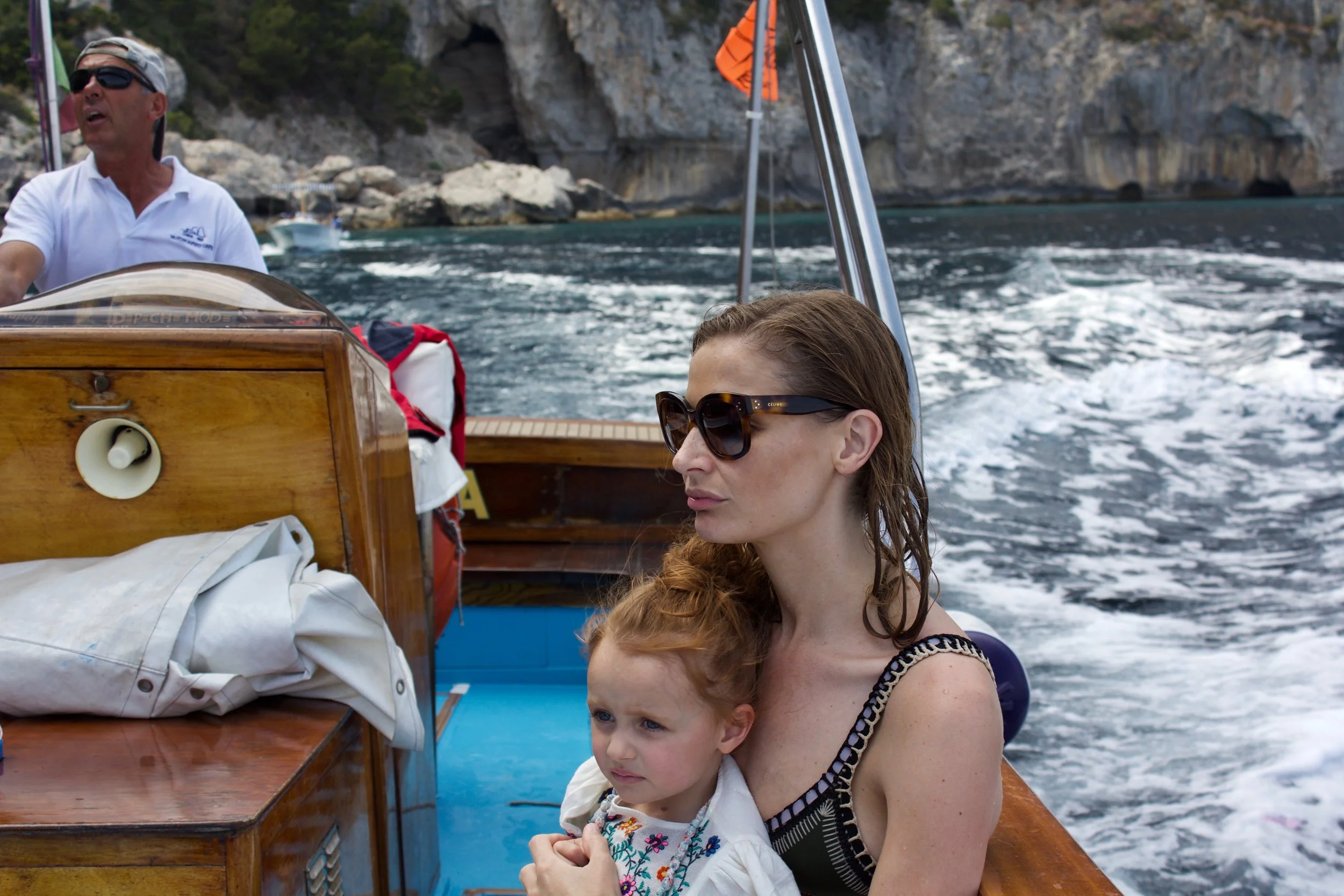 Exploring the grottos around The isle of Capri