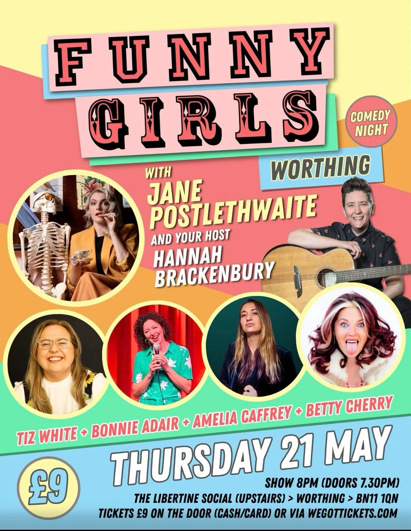 Who&rsquo;s in the south of England? Here are my shows while I&rsquo;m in Brighton for @brightonfringe 

I&rsquo;ll be doing @funnygirls_comedynights with @_hannahbrackenbury_ on Thursday 21 May with a cracking line up in Worthing. 

My own work in p
