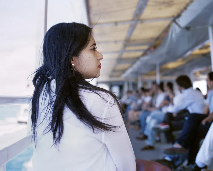 Young woman on the ferry. Istanbul 2013