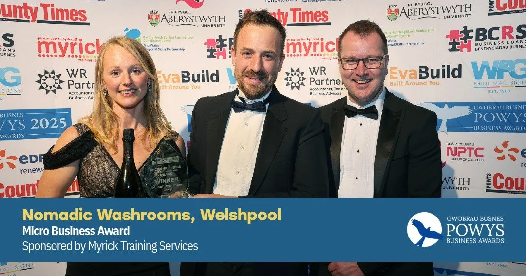 🚿 Huge congratulations to Nomadic Washrooms Group, Welshpool—winner of the Micro Business Award 2025. With franchise growth, and a thriving manufacturing arm, they are putting Powys innovation on the map.
Read more - https://www.powysbusiness