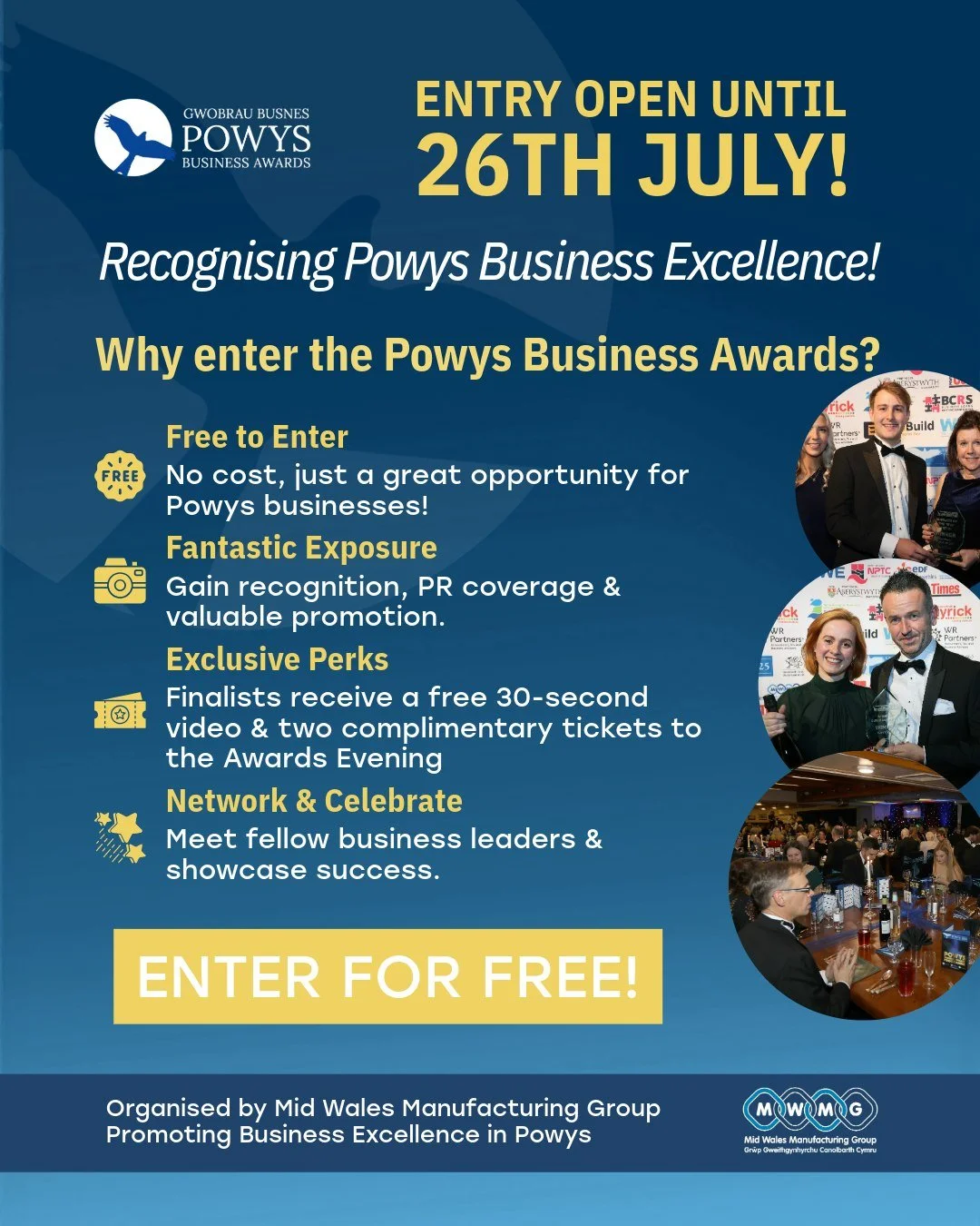 🎉 Powys Business Awards 2026 &ndash; Entries Now Open! 🎉 
If you&rsquo;re a business in Powys, this is your moment to shine!

ENTER HERE - https://www.powysbusinessawards.co.uk/entry-form

Whether you&rsquo;re a small local team or a growing organi